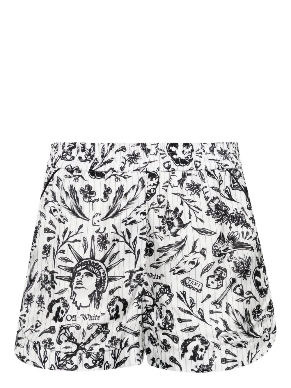 Off-White o1y1225 Short in Black/White Size 27" / US 4 / IT 40 - 1 Thumbnail