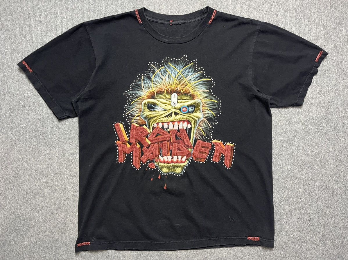 Iron Maiden × Vintage Vintage Iron Maiden printed t-shirt knit logo Size US L / EU 52-54 / 3 - 2 Thumbnail