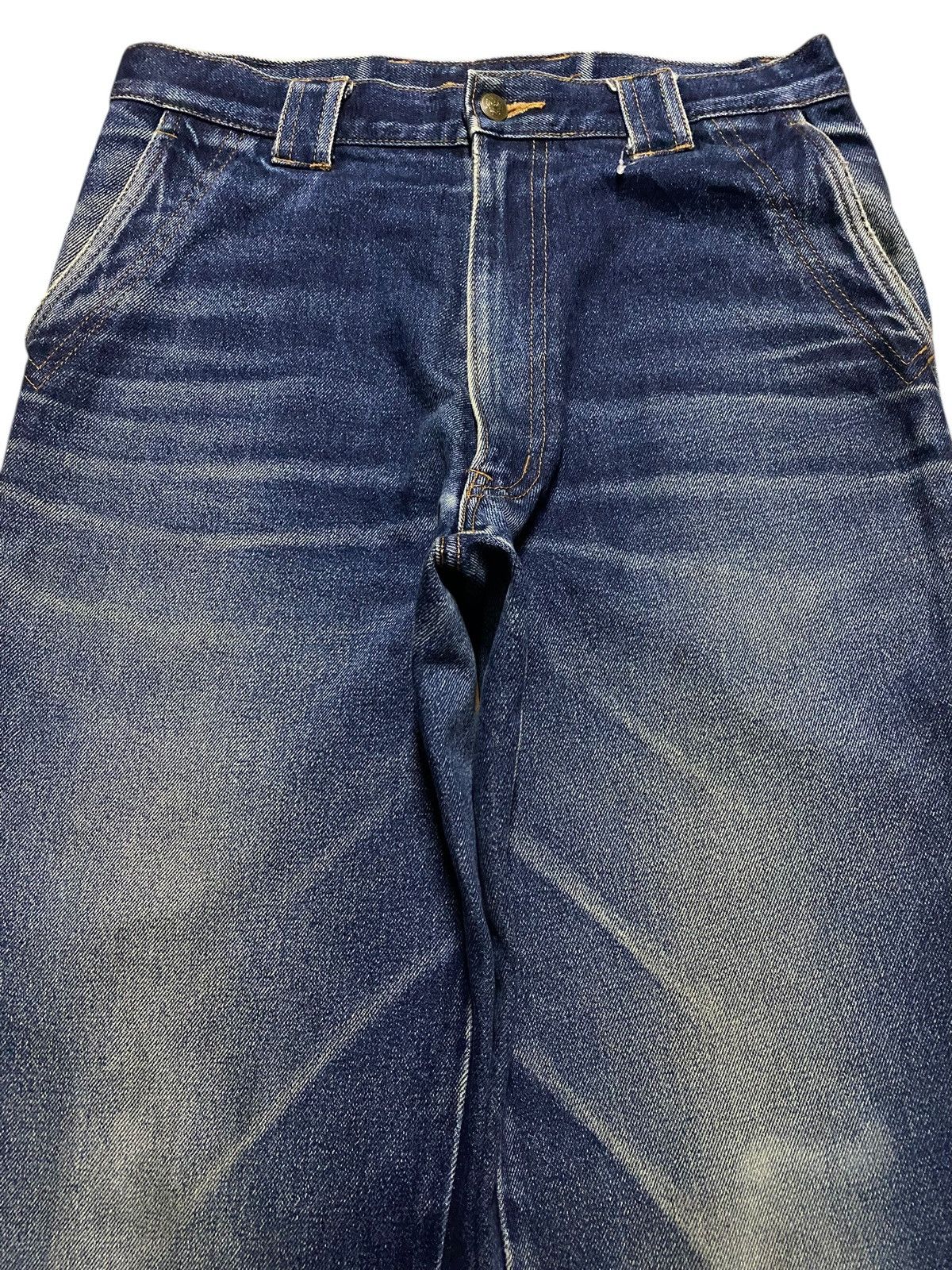 Zanetti Vintage Zanobetti Blue Wash Embroidery Pocket Loose Jeans Size US 31 - 3 Thumbnail