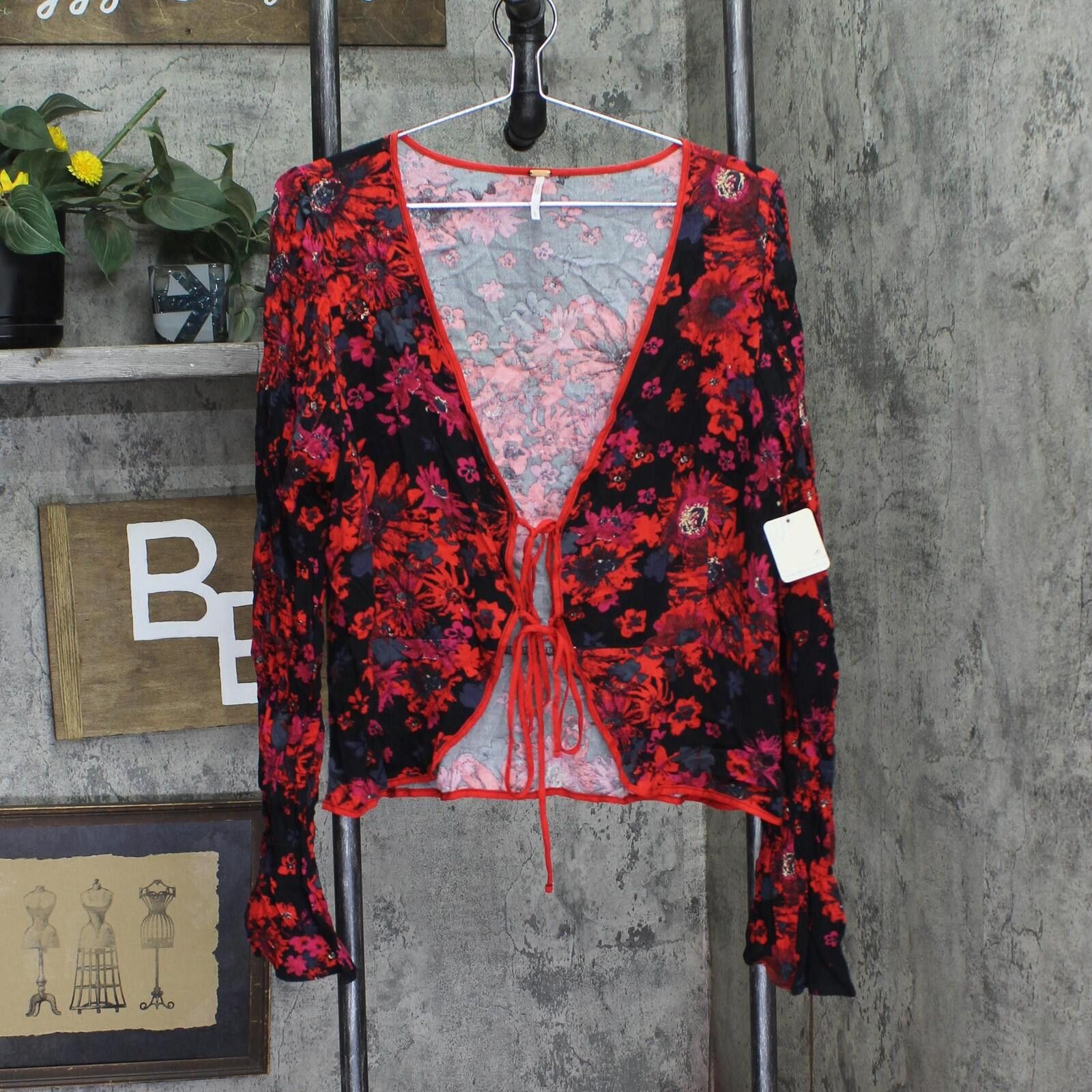 Free People Nwt Free People Front Top Ob1434186 Night Combo Red Black L Size L / US 10 / IT 46 - 1 Thumbnail