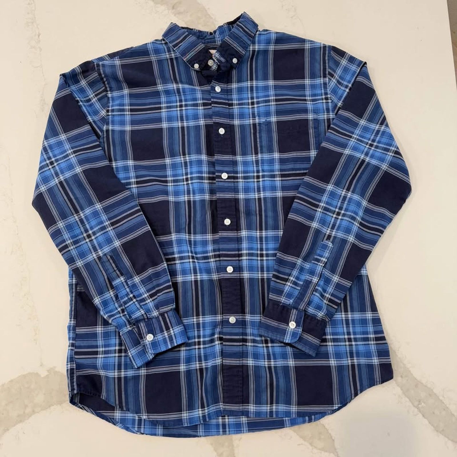 Dockers Dockers Long Sleeve Button Up Blue Plaid Shirt Mens Size 2XL Size US XXL / EU 58 / 5 - 1 Thumbnail