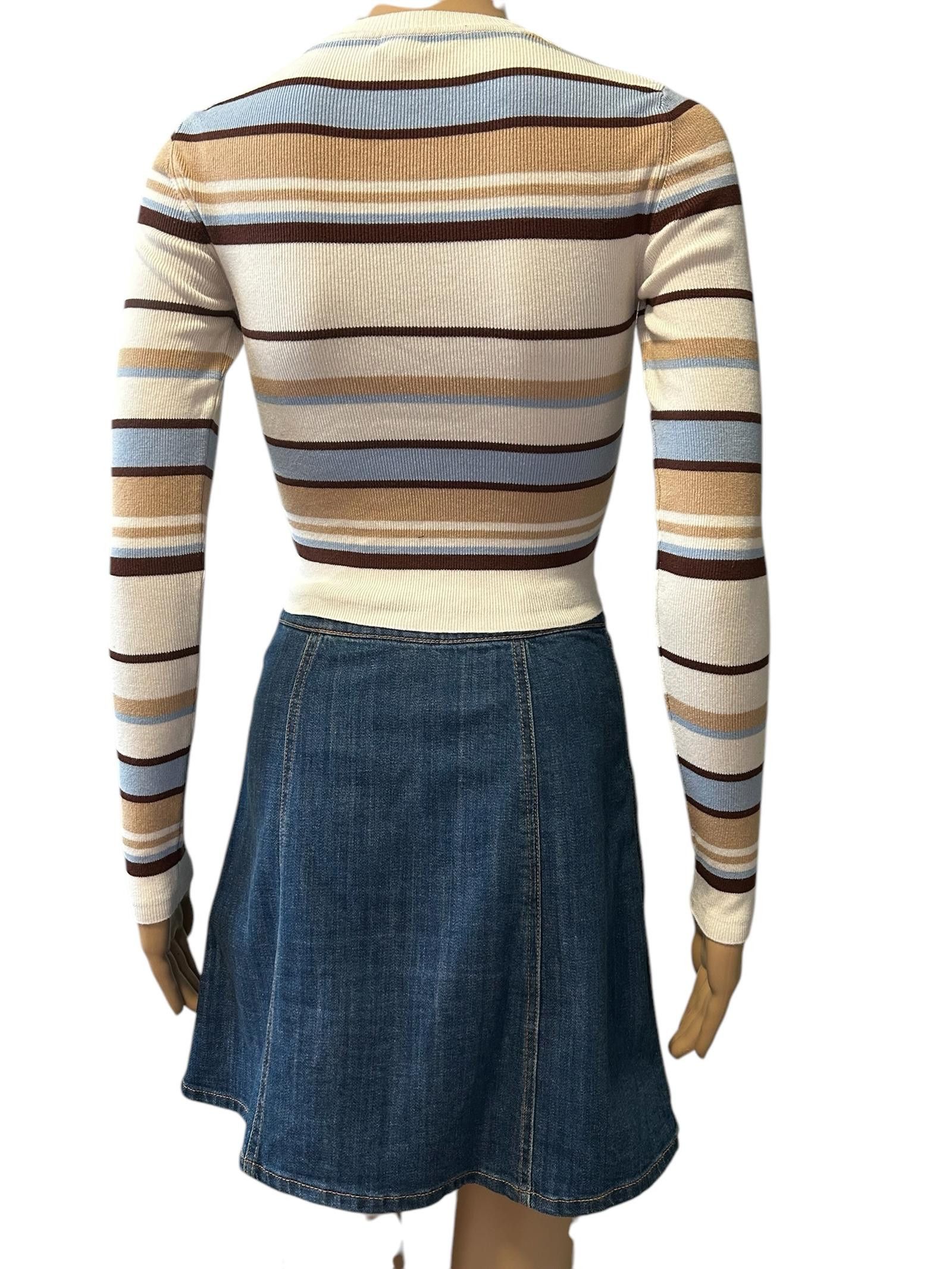 Designer Garage Trendy Striped Knit Top Size XS / US 0-2 / IT 36-38 - 2 Thumbnail