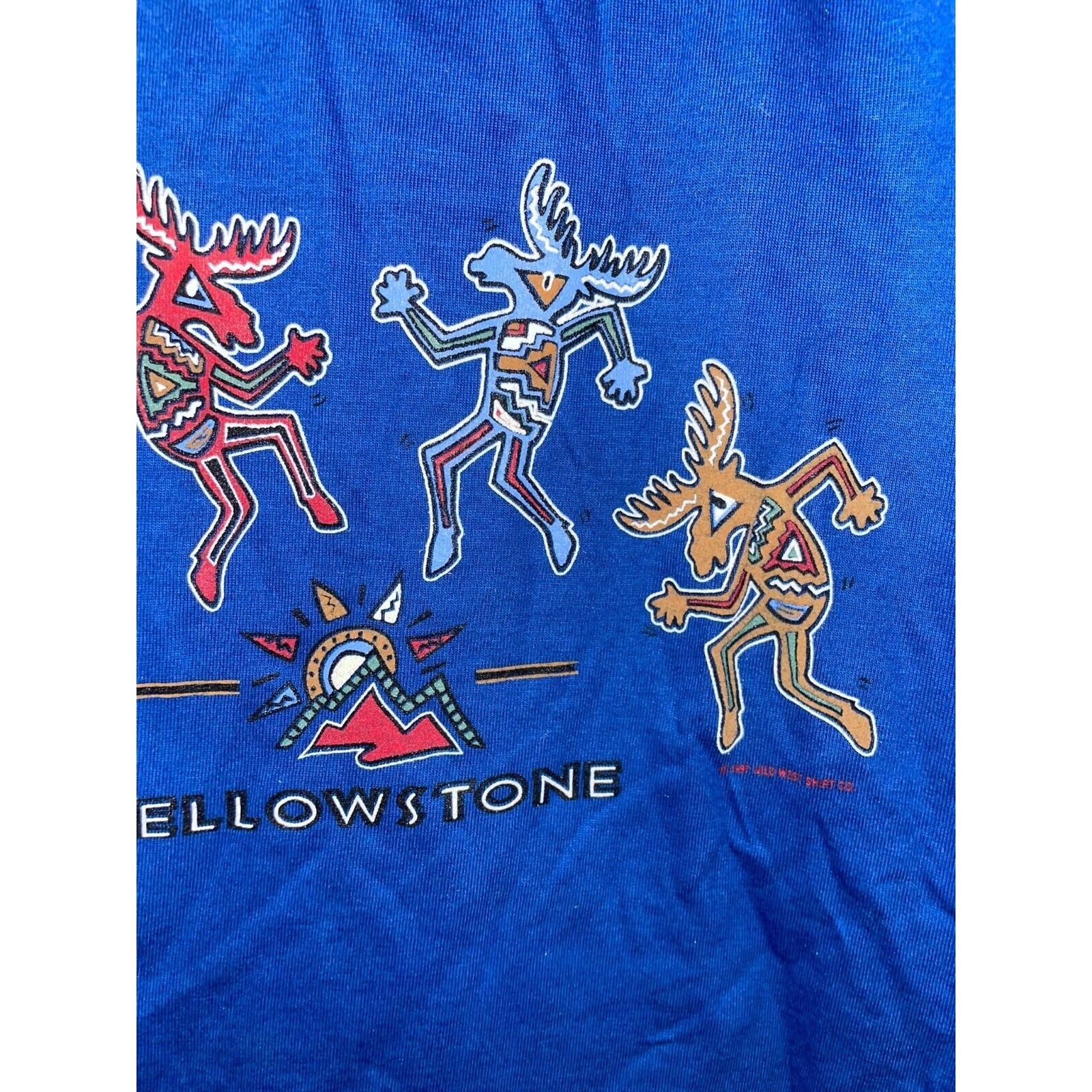 Jerzees Vintage Moose Art Shirt Yellowstone Dancing Animal Tee 90s L Size US L / EU 52-54 / 3 - 4 Thumbnail