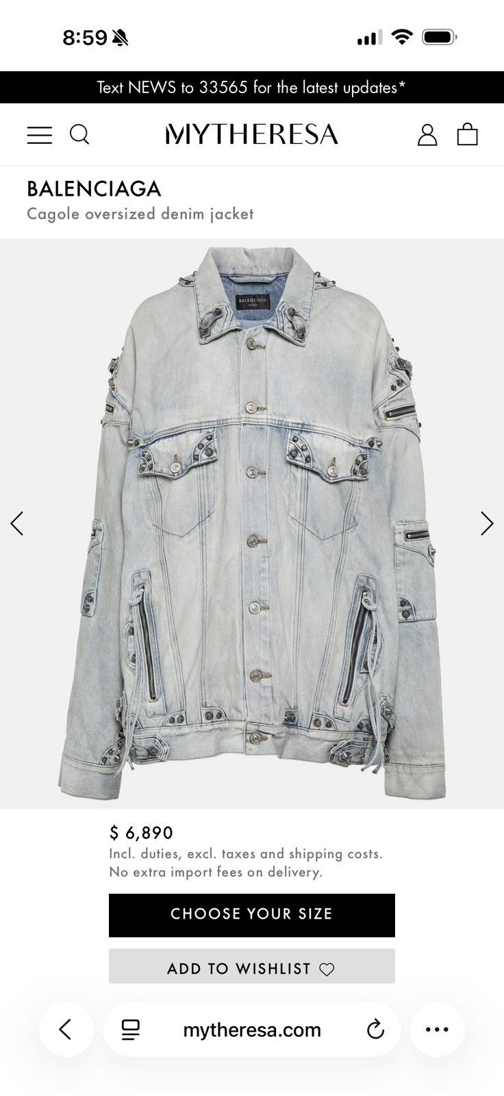 Balenciaga CAGOLE OVERSIZED DENIM JACKET FITS XL/XXL Size US XL / EU 56 / 4 - 9 Thumbnail