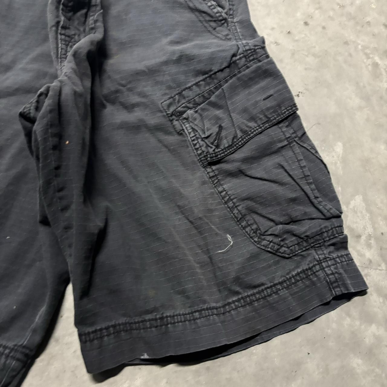 Calvin Klein × Vintage Crazy Vintage Y2K/2000s Baggy Faded Black Calvin Klein Skater Cargo Shorts! Size US 36 / EU 52 - 4 Thumbnail