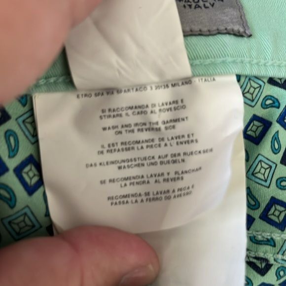 Etro Etro Ponyhair Tag Cotton Mint Branded Leather Straight Leg D Size US 36 / EU 52 - 13 Thumbnail