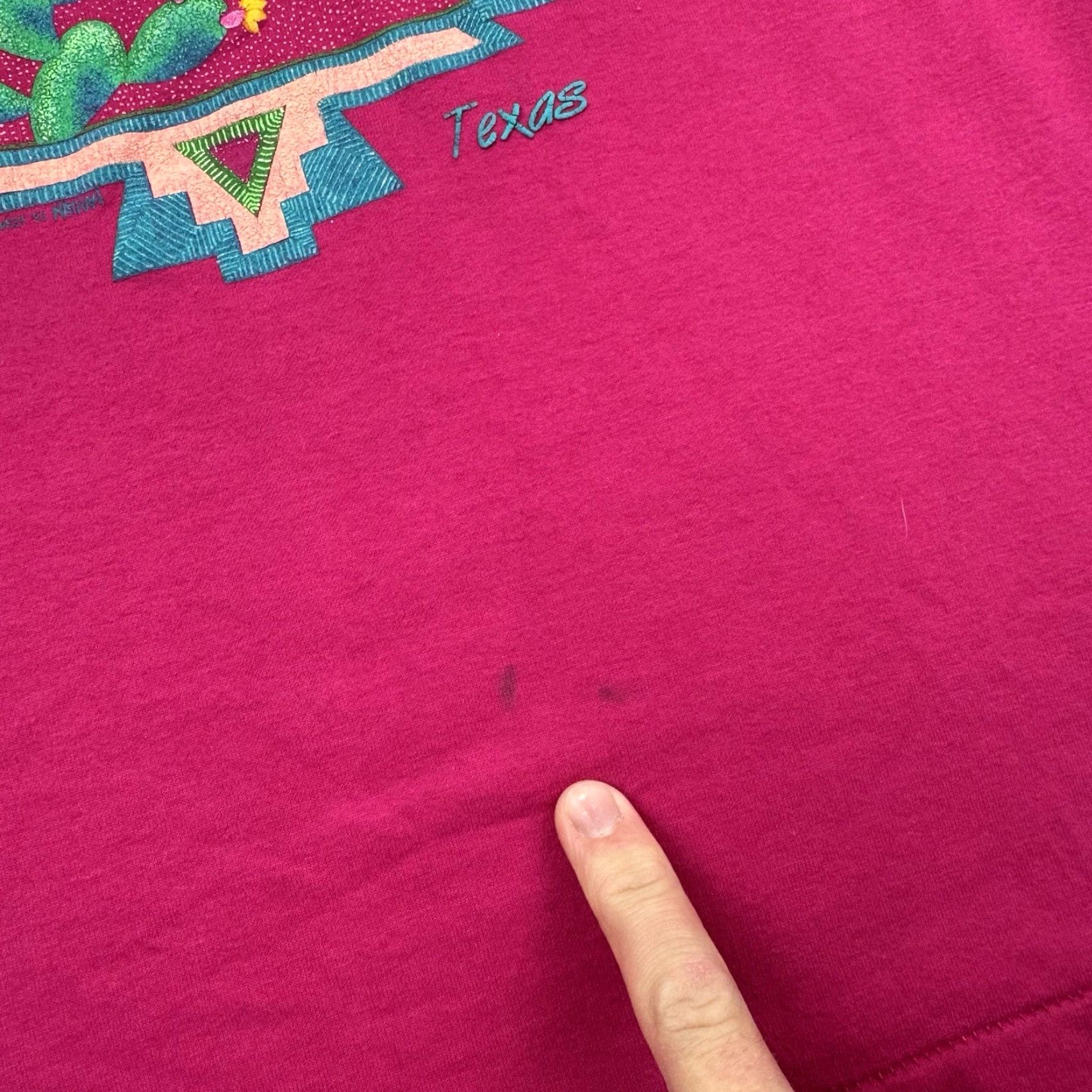Hanes VINTAGE Hanes T-Shirt Desert Nature Men Large Pink 90s Texas Cactus Sunflowers Graphic Print Crew Neck Size US L / EU 52-54 / 3 - 3 Thumbnail