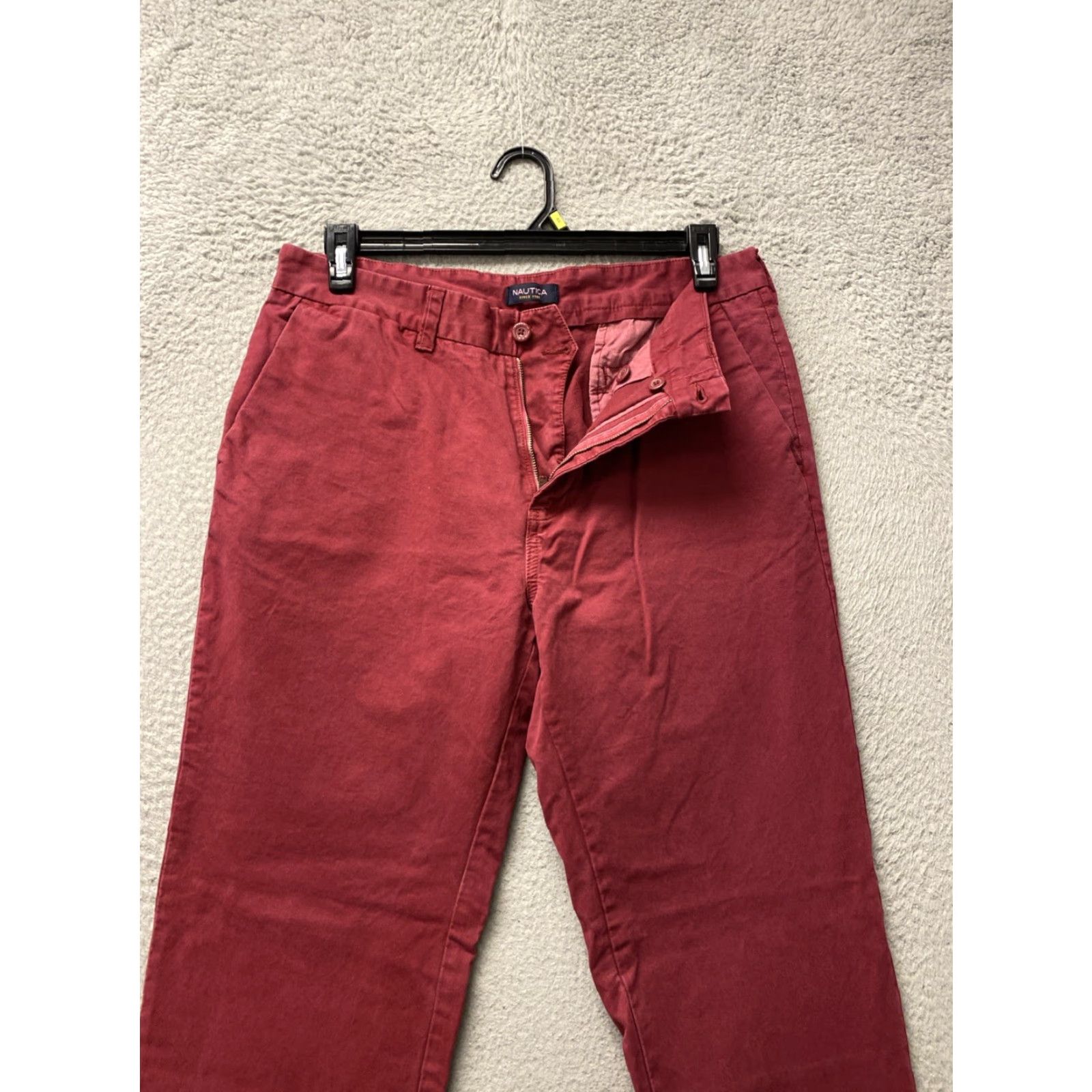 Nautica Nautica Men's Slim Fit Chino Pants W34 L32 Cotton Casual Travel Red Size US 34 / EU 50 - 2 Thumbnail