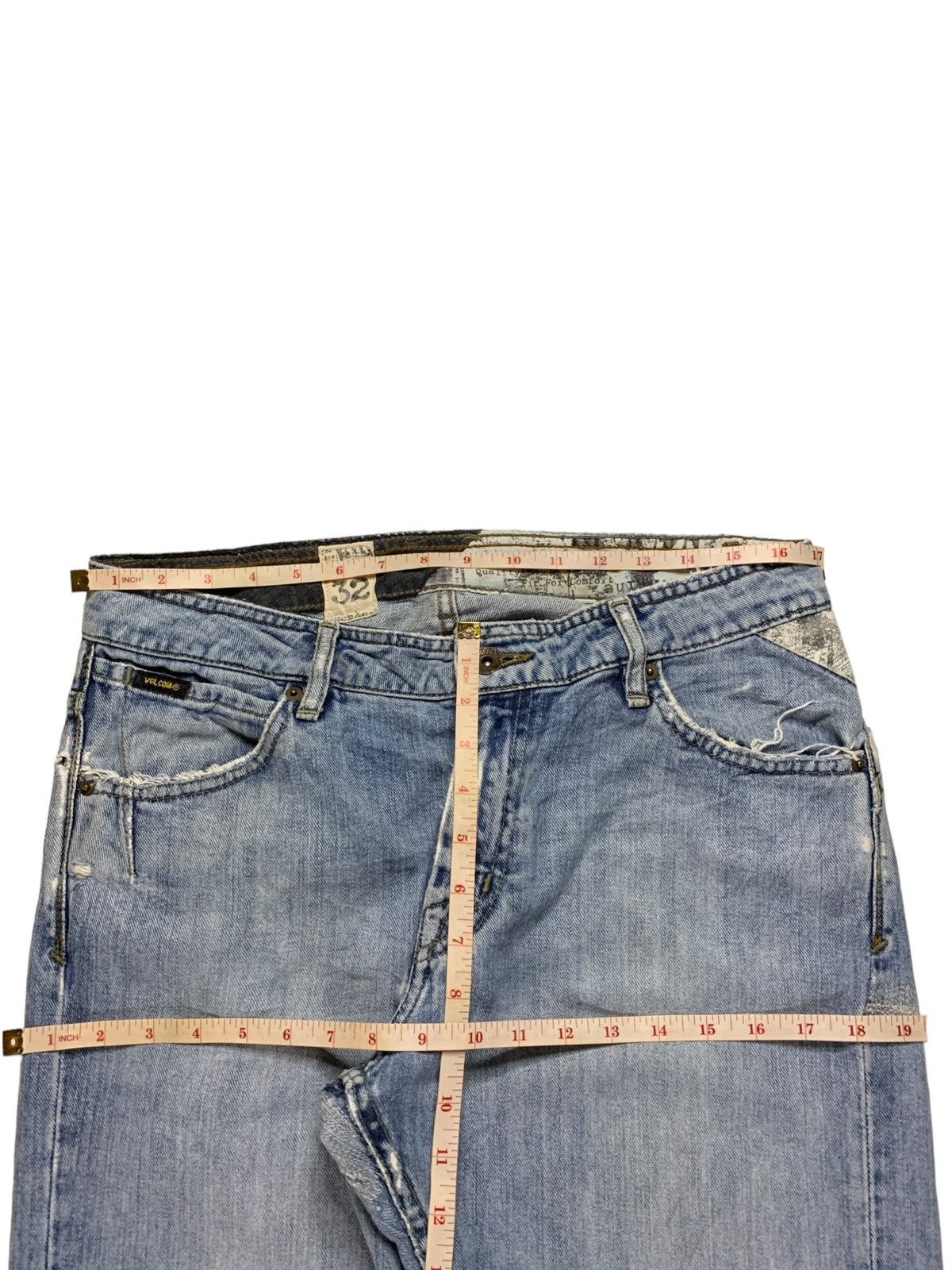 Volcom Vintage Volcom Skate Blue Wash Curve Leg Distress Baggy Jean Size US 34 / EU 50 - 11 Thumbnail
