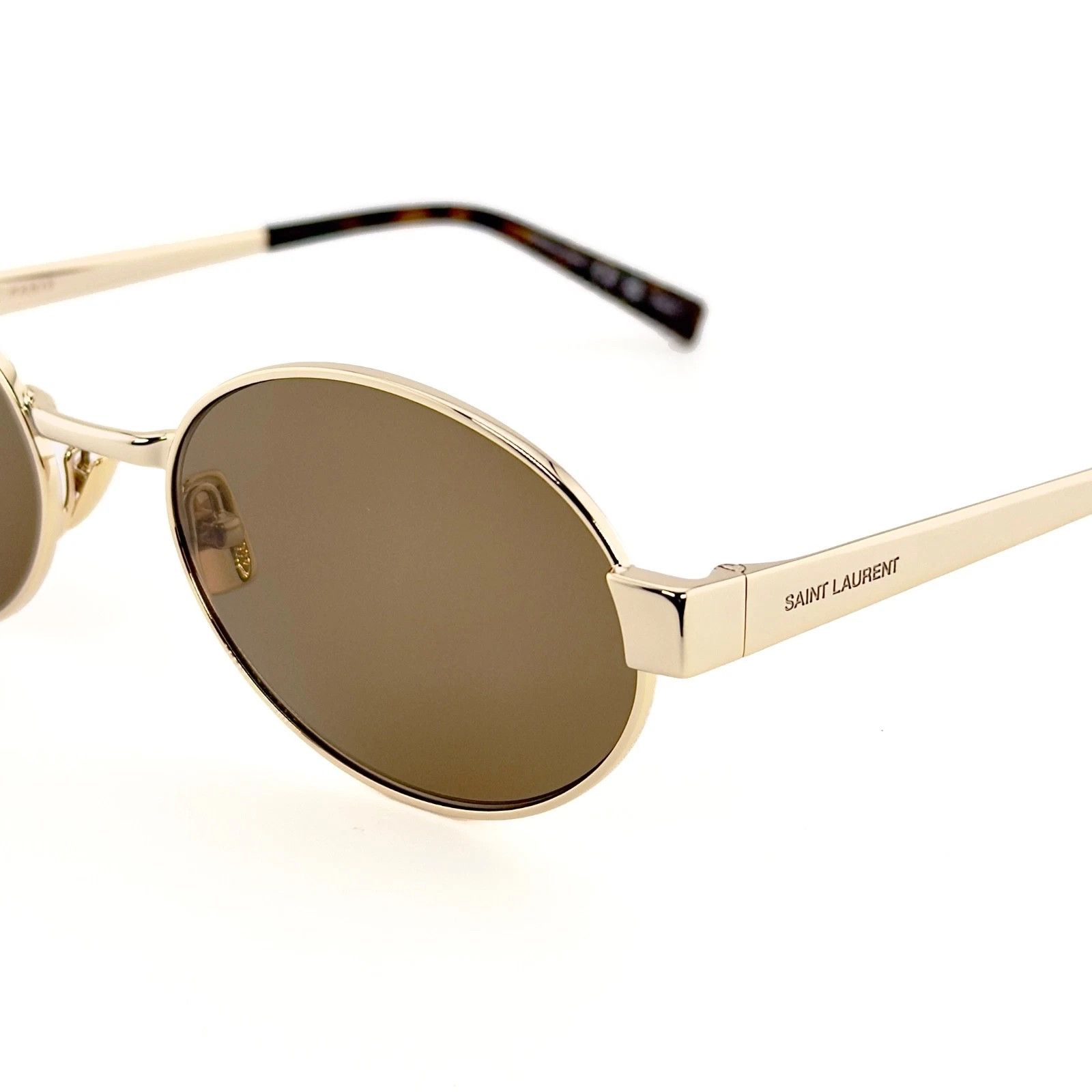 Saint Laurent Paris SAINT LAURENT SL 692 SL692 Gold Brown Narrow Slim Oval 004 Size ONE SIZE - 8 Thumbnail