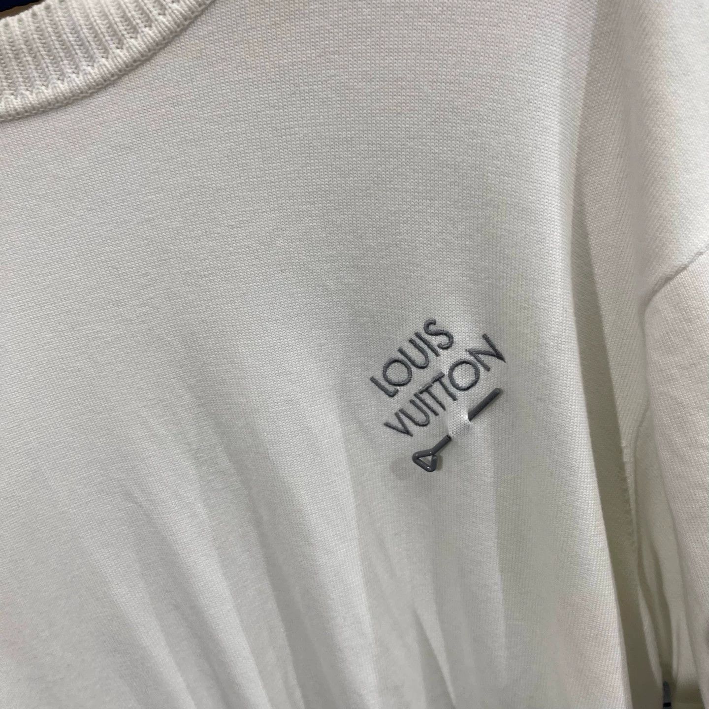 Louis Vuitton LV 24ss Cream Knit Pin Short Sleeve XXL 99 New Size US XXL / EU 58 / 5 - 4 Thumbnail