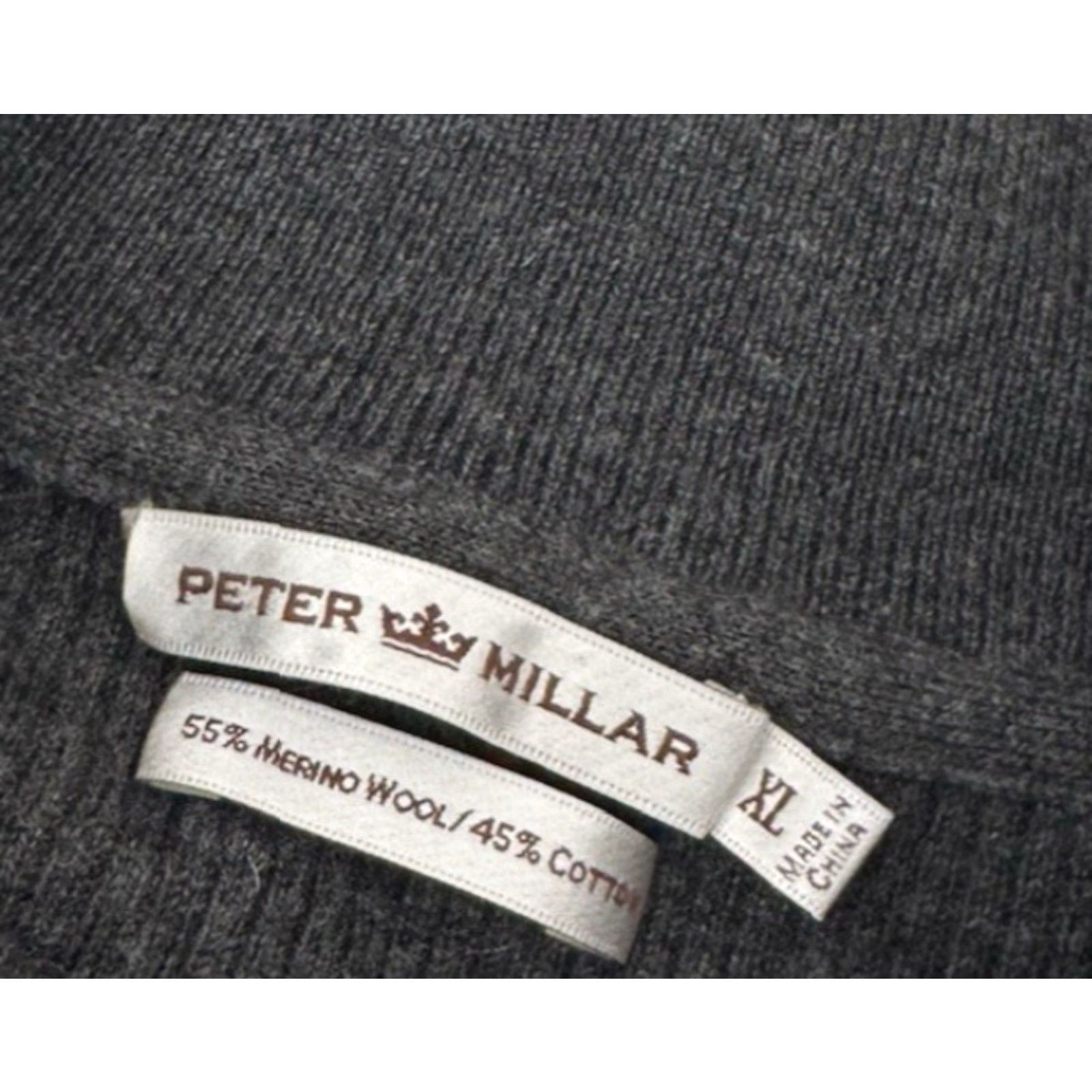 Peter Millar PETER MILLAR Merino Wool Quilt Front XL Sweater Jacket Mens Knit Wool Quilted Gray Blue Size US XL / EU 56 / 4 - 5 Thumbnail