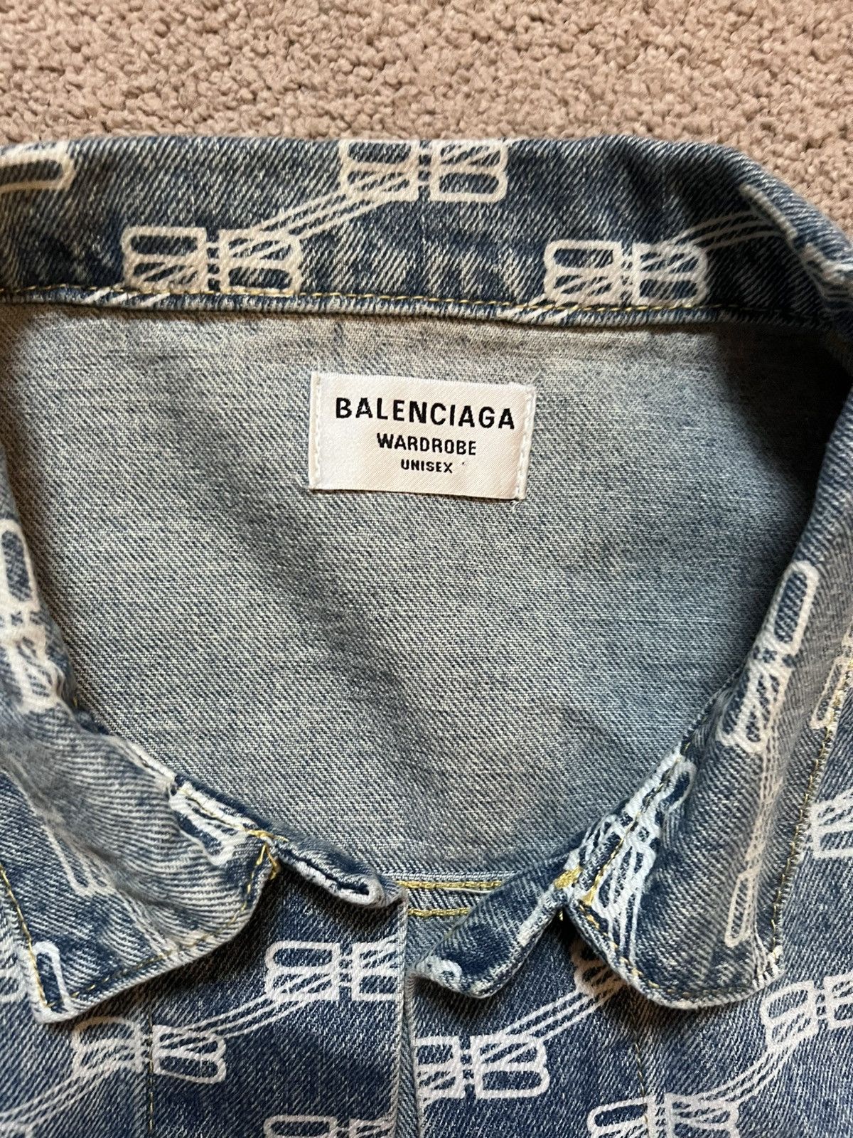 Balenciaga Balenciaga Monogram Denim Jacket Size US L / EU 52-54 / 3 - 3 Thumbnail
