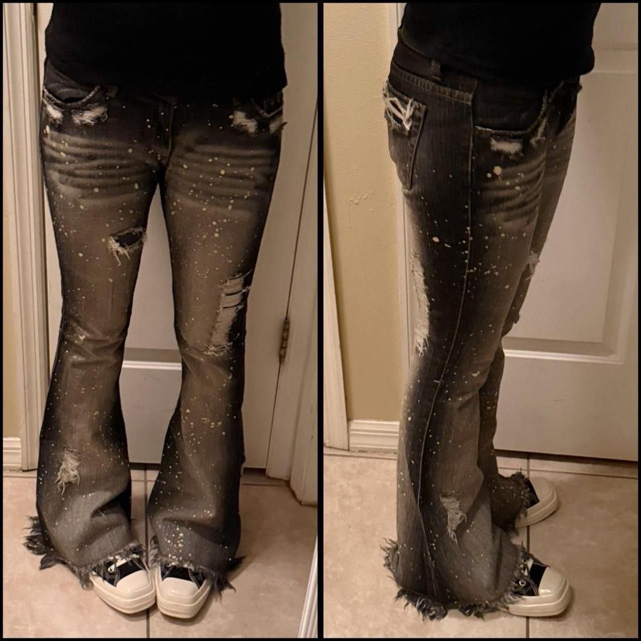 Japanese Brand paint splatter ripped japanese brand nina alternative denim Size 30" / US 8 / IT 44 - 6 Thumbnail