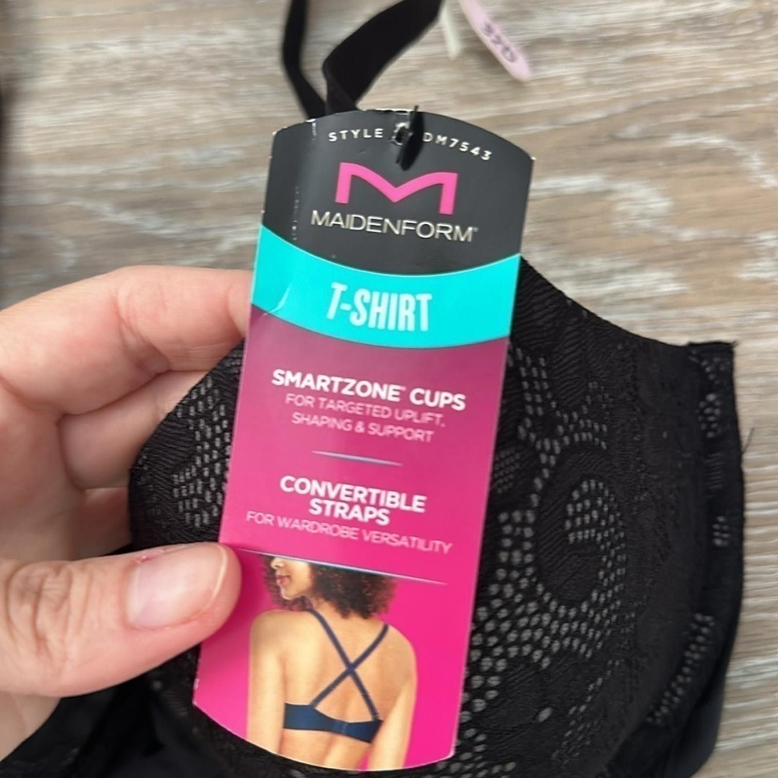 Other MAIDENFORM 32D convertible strap black lace DM7543 underwire Size ONE SIZE - 2 Thumbnail