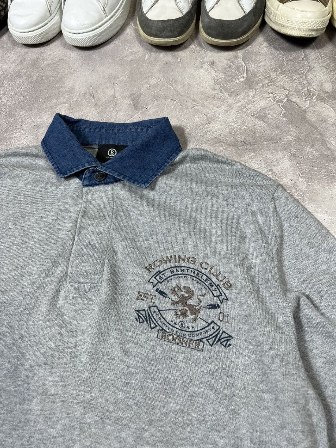 Vintage Vintage Polo Ralph Style Bogner Rowing Club Y2k Polo Rugby Size US M / EU 48-50 / 2 - 4 Thumbnail