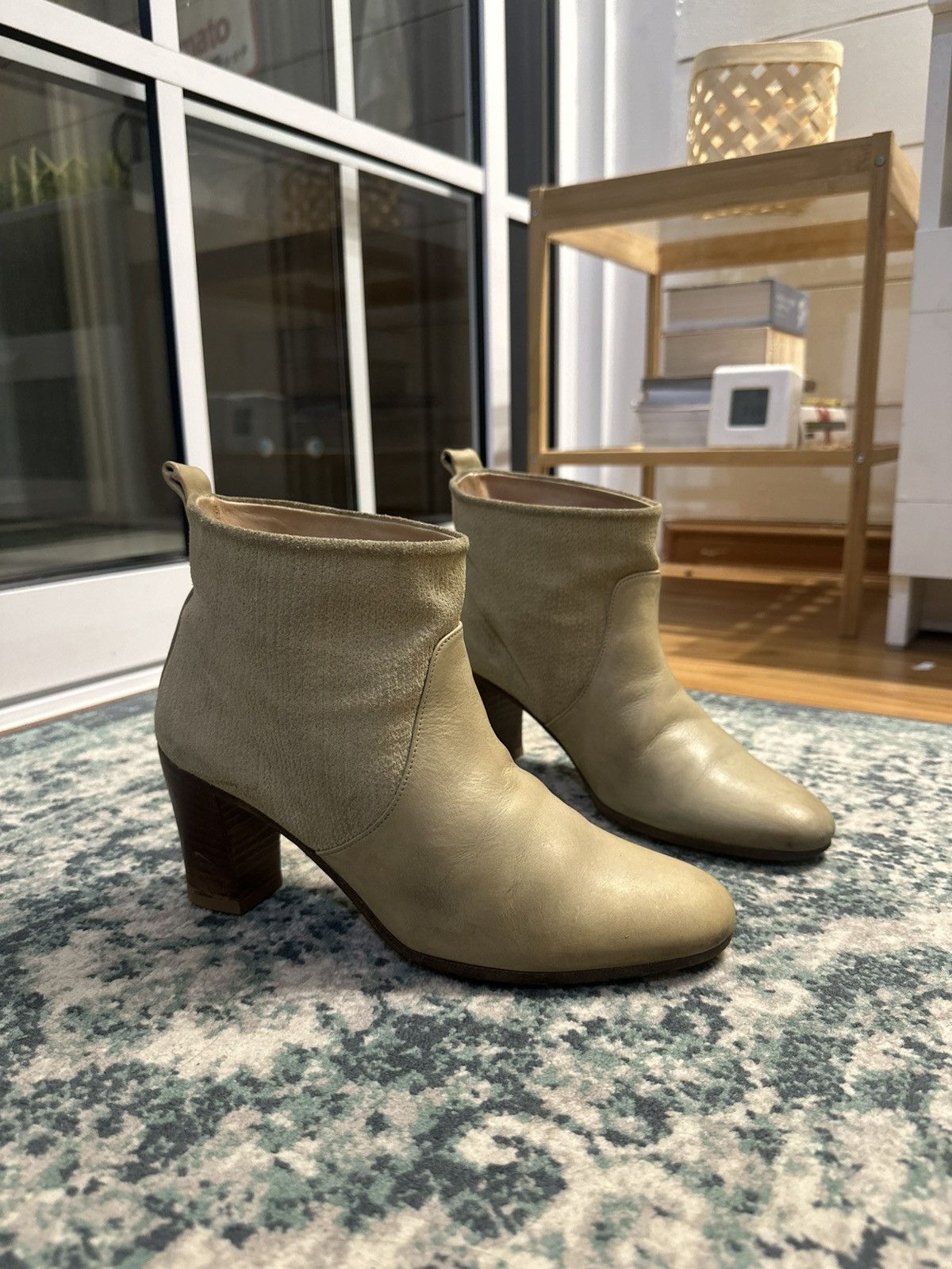 Maison Margiela Maison Martin Margiela Beige Leather and Suede Ankle Boots Size US 6 / IT 36 - 2 Thumbnail