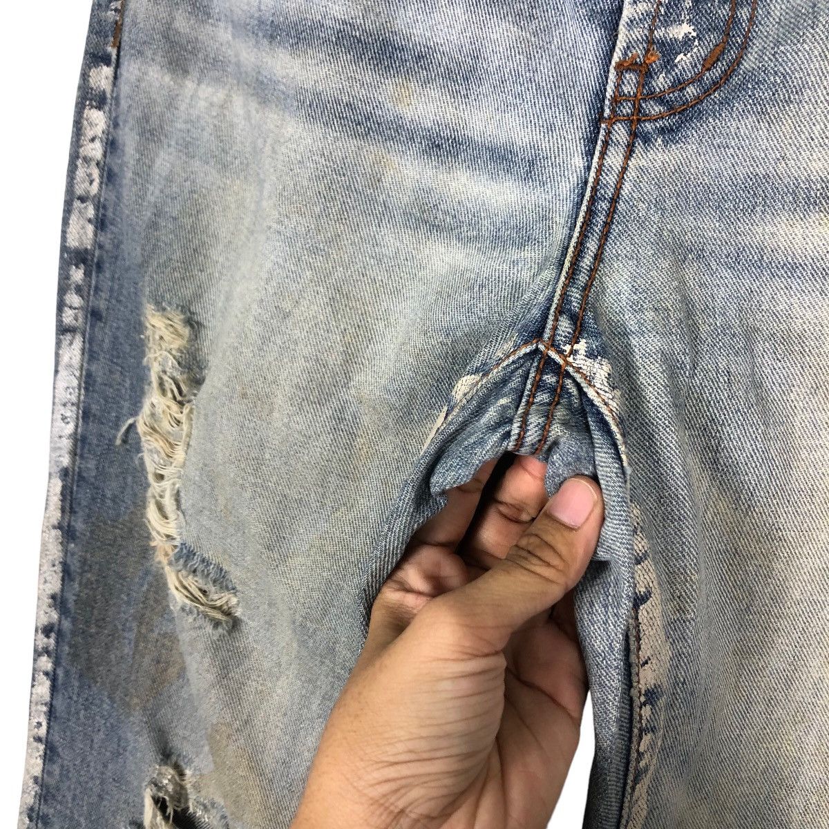 Japanese Brand VINTAGE DENIM JEANS DISTRESSED DESIGN JAMBANGEE ISSEYMIYAKE Size US 30 / EU 46 - 15 Thumbnail