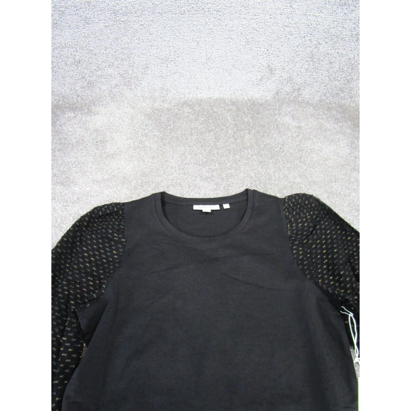 Vintage Chico's Womens Puff Sleeve Cotton Blouse Black Long Sleeve XS Size XS / US 0-2 / IT 36-38 - 2 Thumbnail