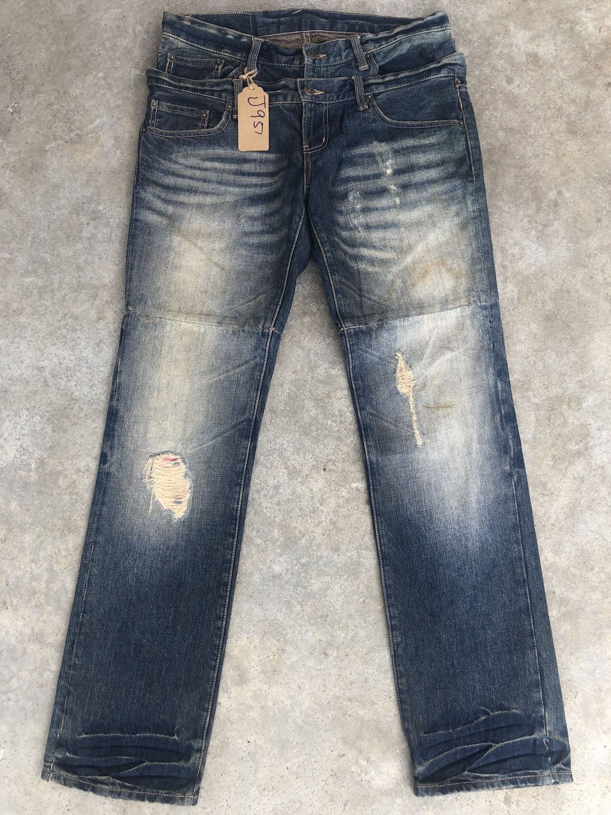 PPFM PPFM Double Waist Distressed Jeans Size US 32 / EU 48 - 1 Thumbnail