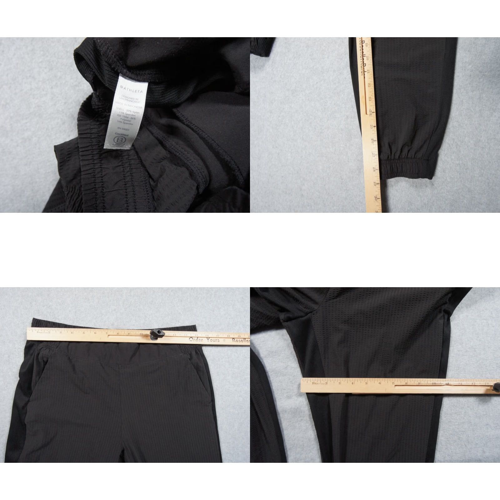 Athleta VINTAGE? No — Wait: Athleta Pants Womens 10 Black Jogger Brooklyn Textured Stretch Athletic Casual Size 32" / US 10 / IT 46 - 8 Thumbnail