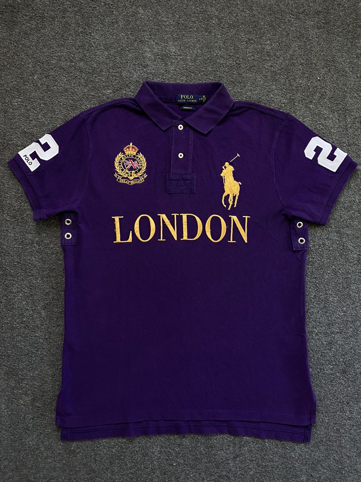 image of Rare Polo Ralph Laurent London City Big Pony Chief Keef in Purple, Men's (Size Large)