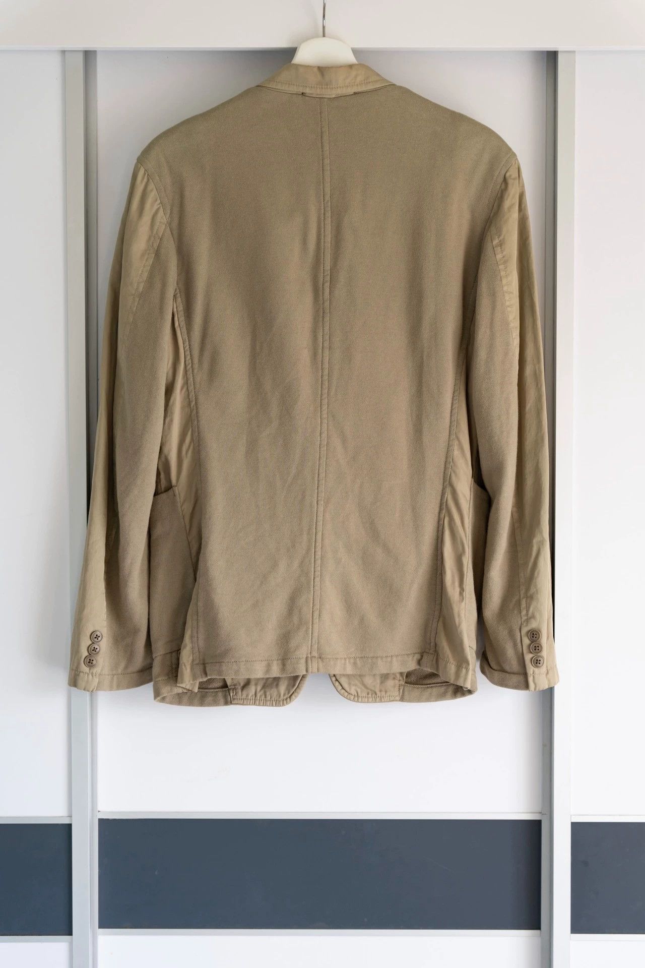 Yohji Yamamoto Yohji Yamamoto 12SS Khaki Paneled Cotton Blazer Size US S / EU 44-46 / 1 - 2 Thumbnail