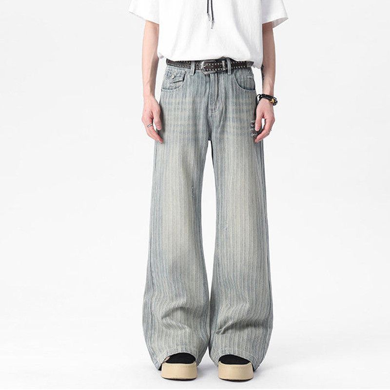 Japanese Brand × Jean Vertical Nail Button Washed Stripe Jeans Size US 29 - 1 Thumbnail