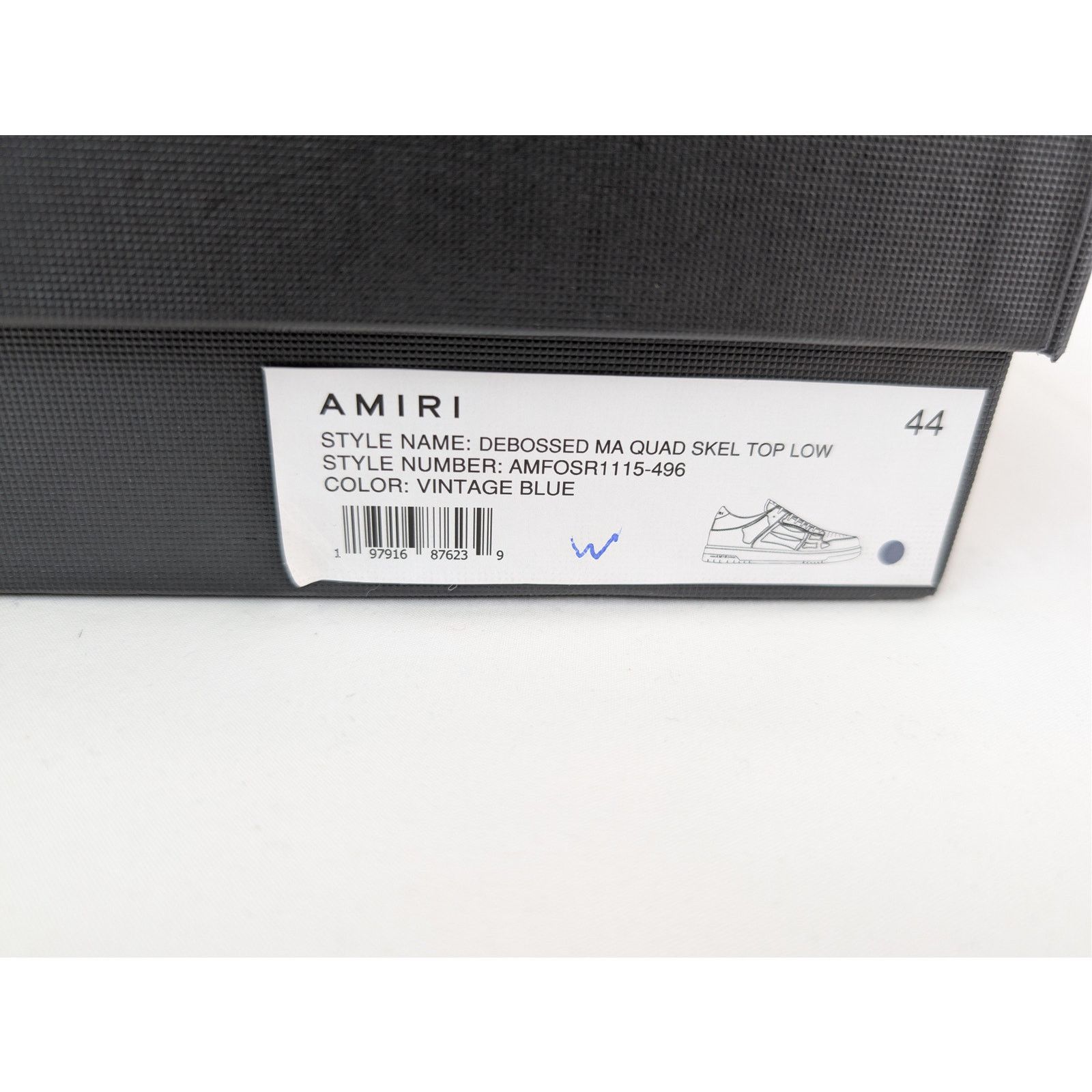 Amiri o1rshd1 Debossed MA Quad Skel Low-Top Sneakers Vintage Blue Size US 11 / EU 44 - 22 Thumbnail