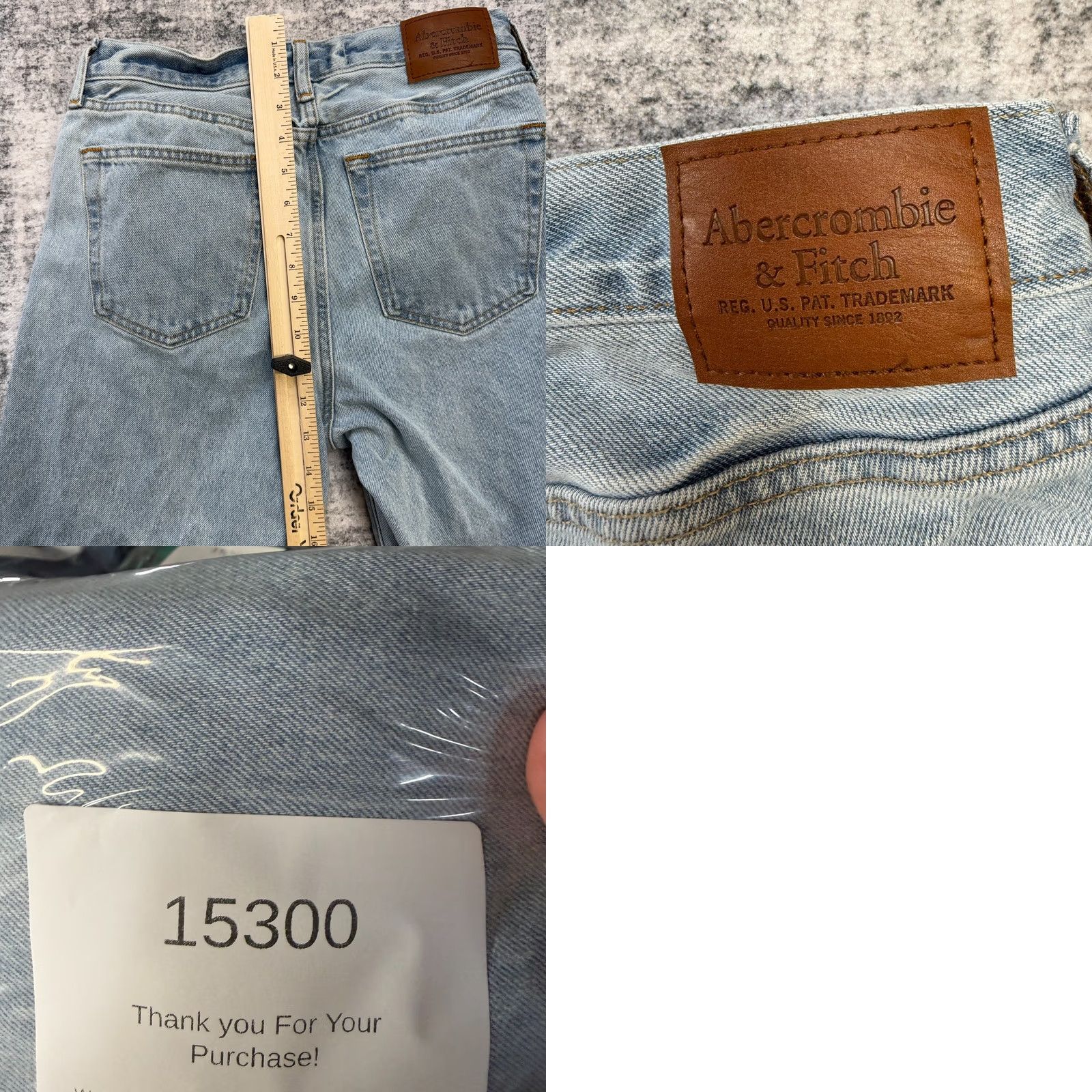 Abercrombie & Fitch Abercrombie & Fitch Jeans Mens 28x32 Blue Light Wash Loose Straight Rigid Denim Size US 28 / EU 44 - 9 Thumbnail
