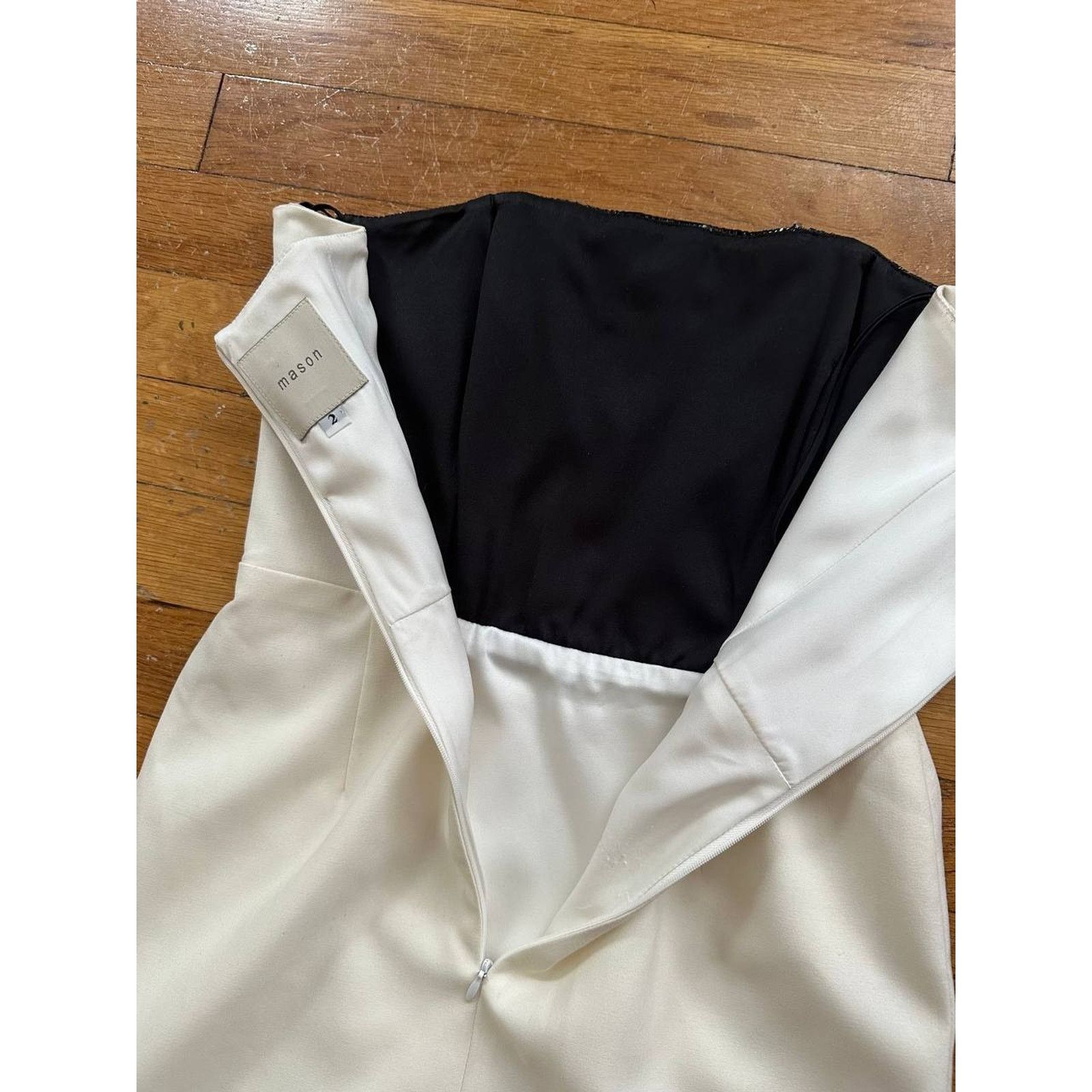 Mason's MASON Black+Cream Lasercut Leather Sheath Dress 2 A000977 Size XS / US 0-2 / IT 36-38 - 6 Thumbnail