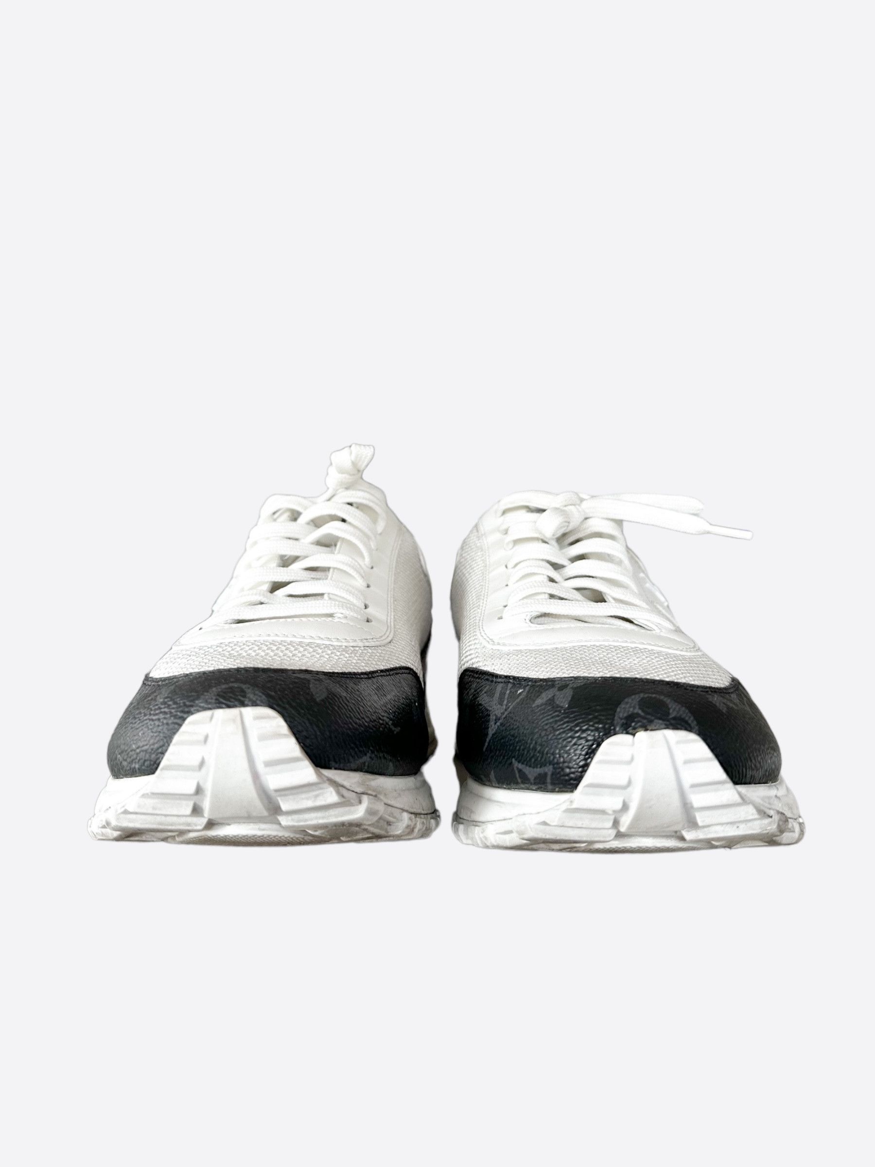 Louis Vuitton Louis Vuitton White & Monogram Eclipse Run Away Sneakers Size US 11 / EU 44 - 2 Thumbnail