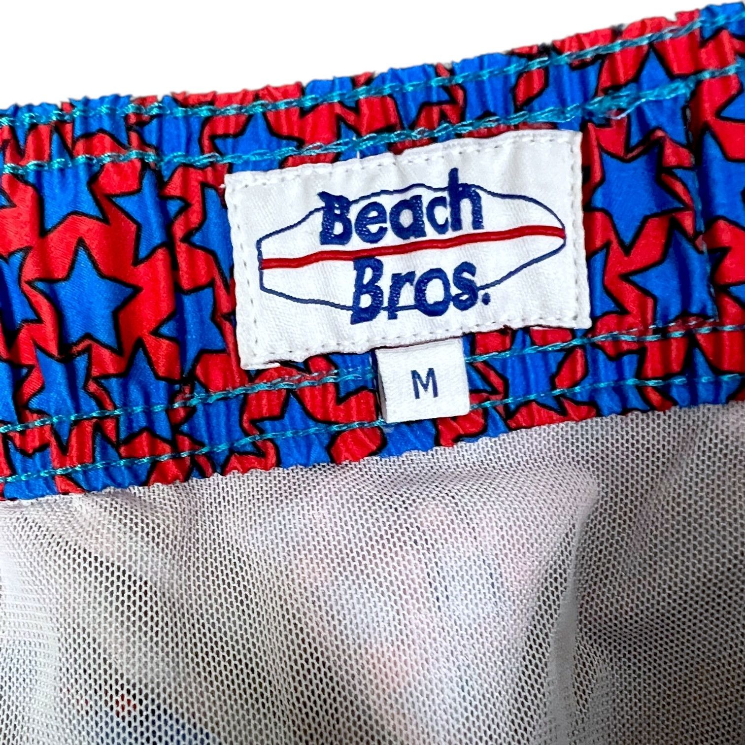 Other Beach Bros Star Pattern Red & Blue Men's Swim Trunks Beach M Size US 32 / EU 48 - 7 Thumbnail