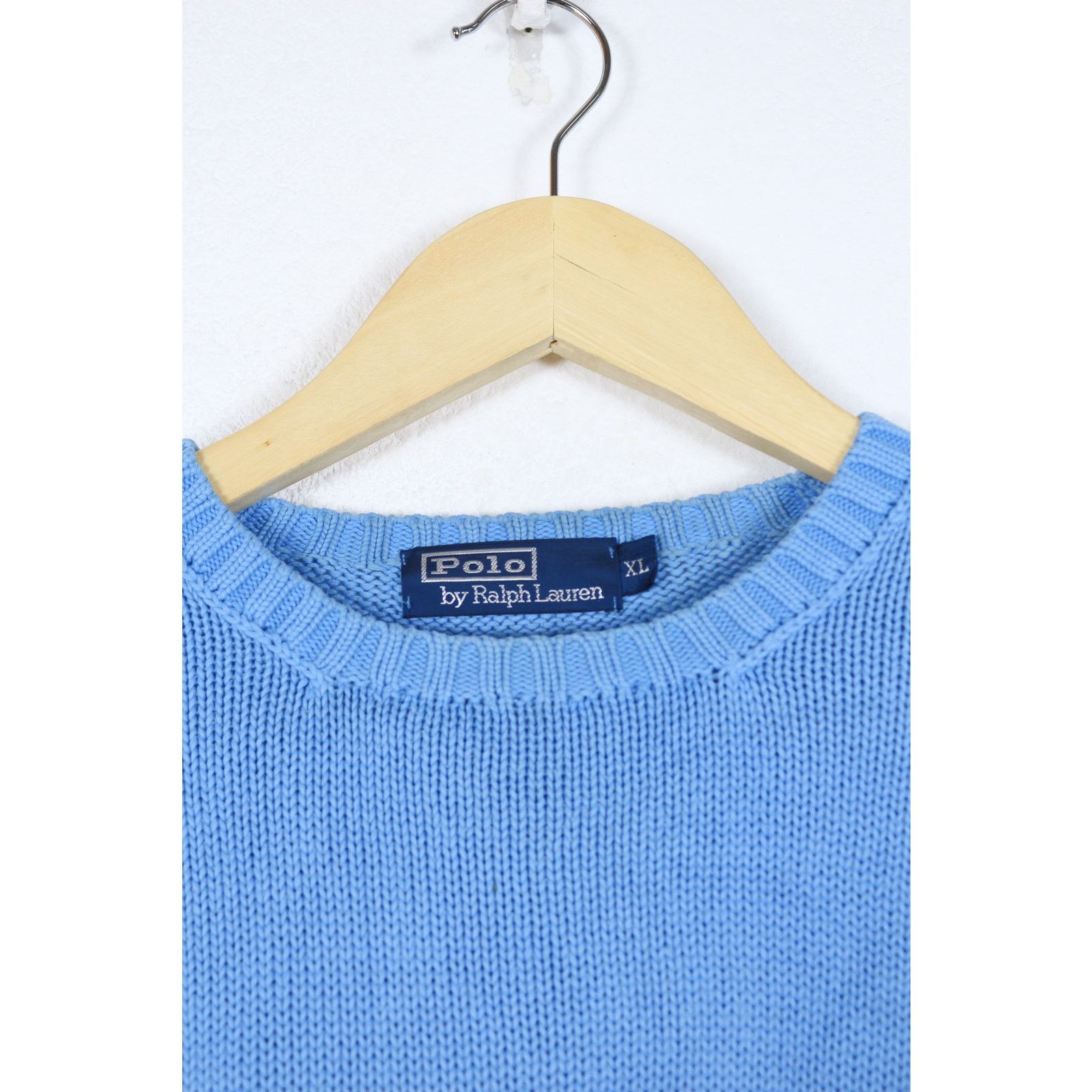 Polo Ralph Lauren Vintage Polo Ralph Lauren Pony Logo Blue Cotton Knit Sweater Size US XL / EU 56 / 4 - 4 Thumbnail