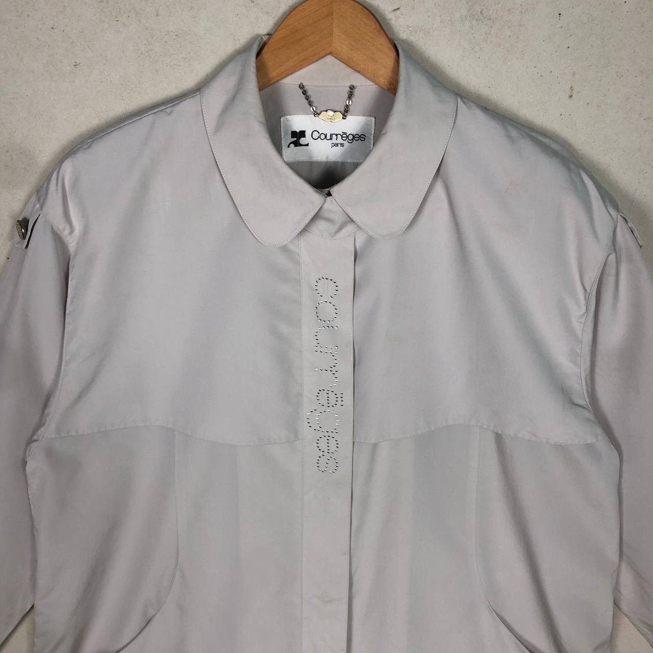 Courreges × Vintage Vintage Luxury Courreges Oversized Dress Shirt Light Jacket Size US L / EU 52-54 / 3 - 3 Thumbnail