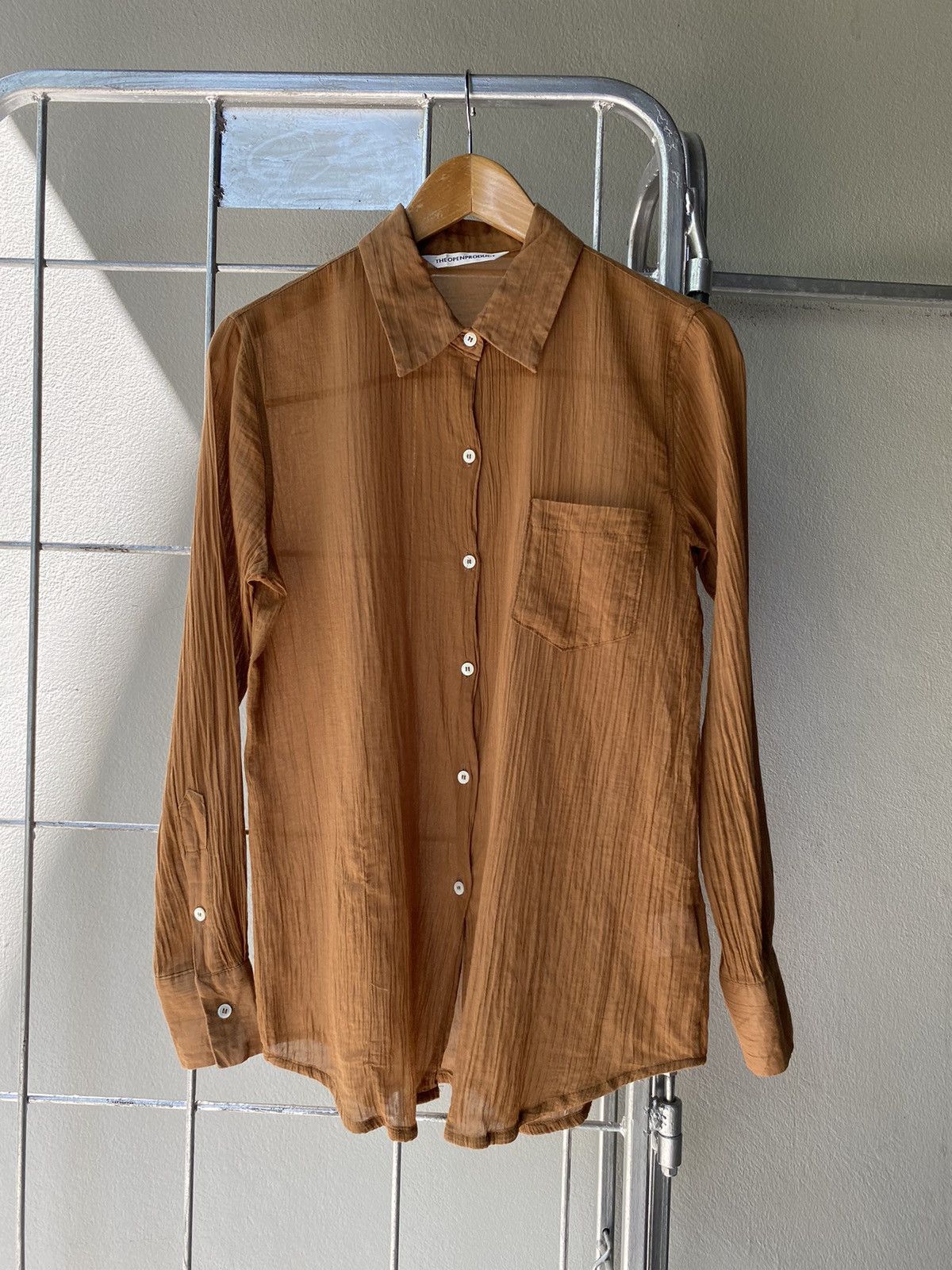 OPEN YY THE OPEN PRODUCT Sheer Brown Long-Sleeve Shirt Size S / US 4 / IT 40 - 1 Thumbnail