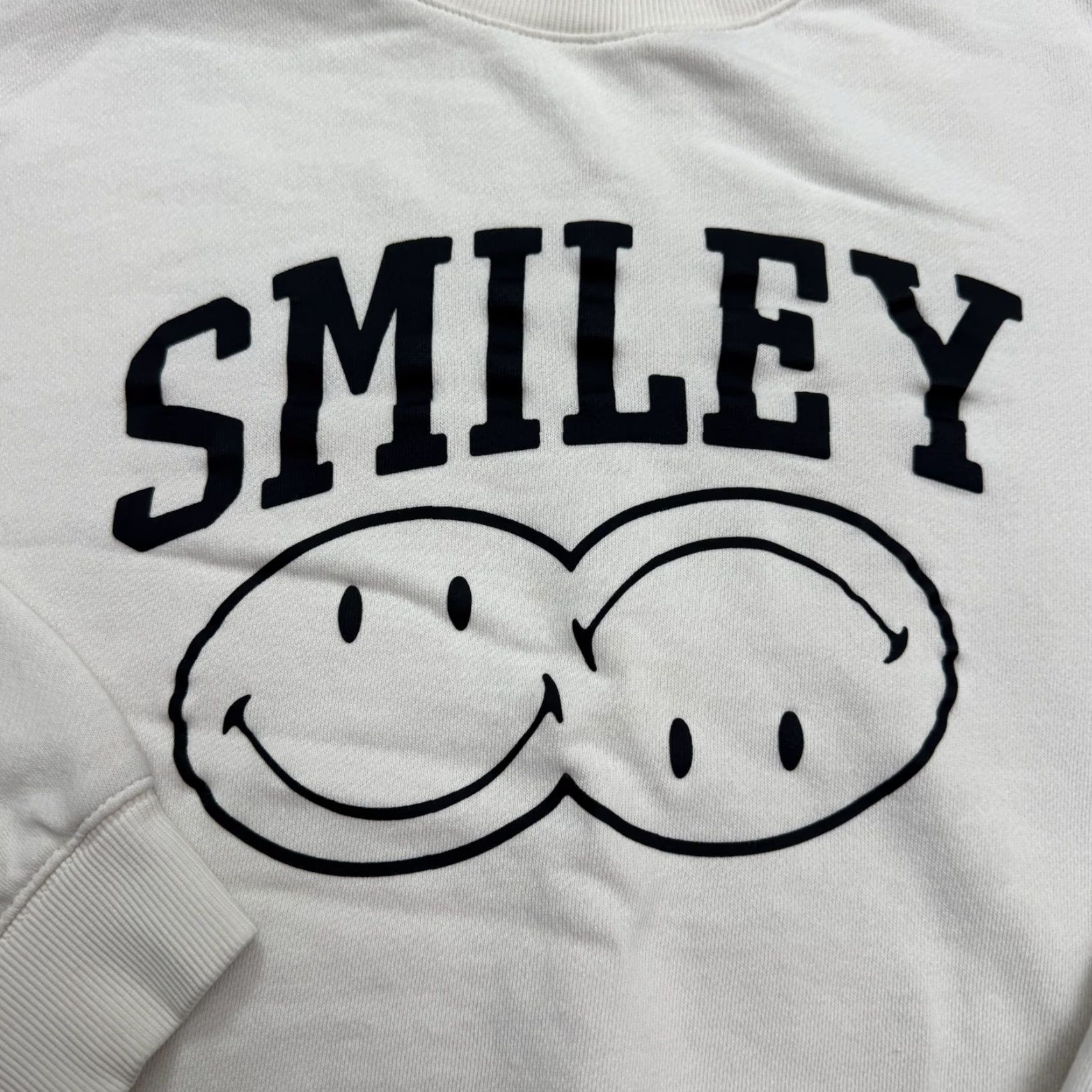 H&M VINTAGE Smiley x H&M Oversized Graphic Pullover Sweatshirt Women’s 2XL White Casual Streetwear Emojis Relaxed Fit Size XXL / US 16-18 / IT 52-54 - 3 Thumbnail