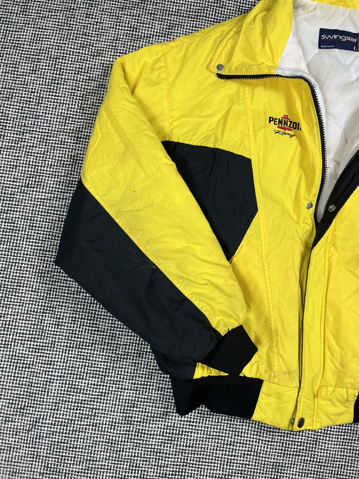 Swingster × Vintage Vintage 90s swingster pennzoil racing moto bomber jacket Size US L / EU 52-54 / 3 - 6 Thumbnail