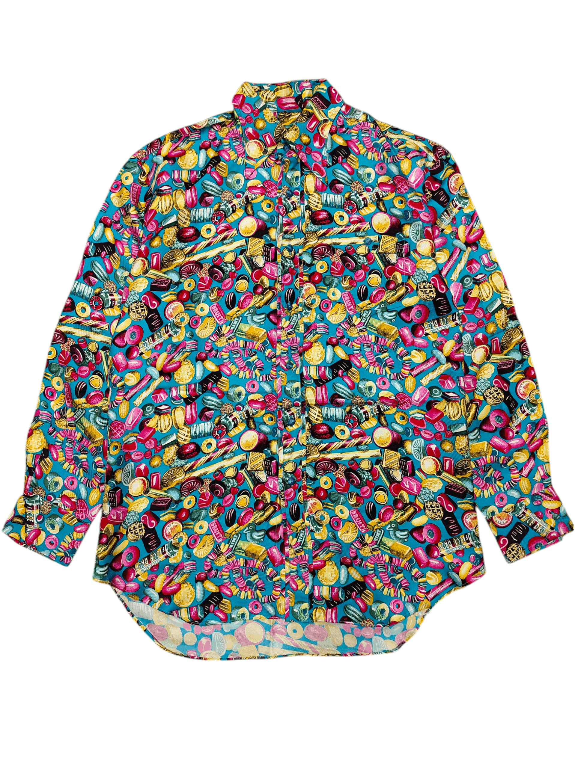 Yoshiyuki Konishi 🇯🇵 Vtg Ficce By Yoshiyuki Konishi Candy Graphic Silk Shirt Size US L / EU 52-54 / 3 - 1 Thumbnail