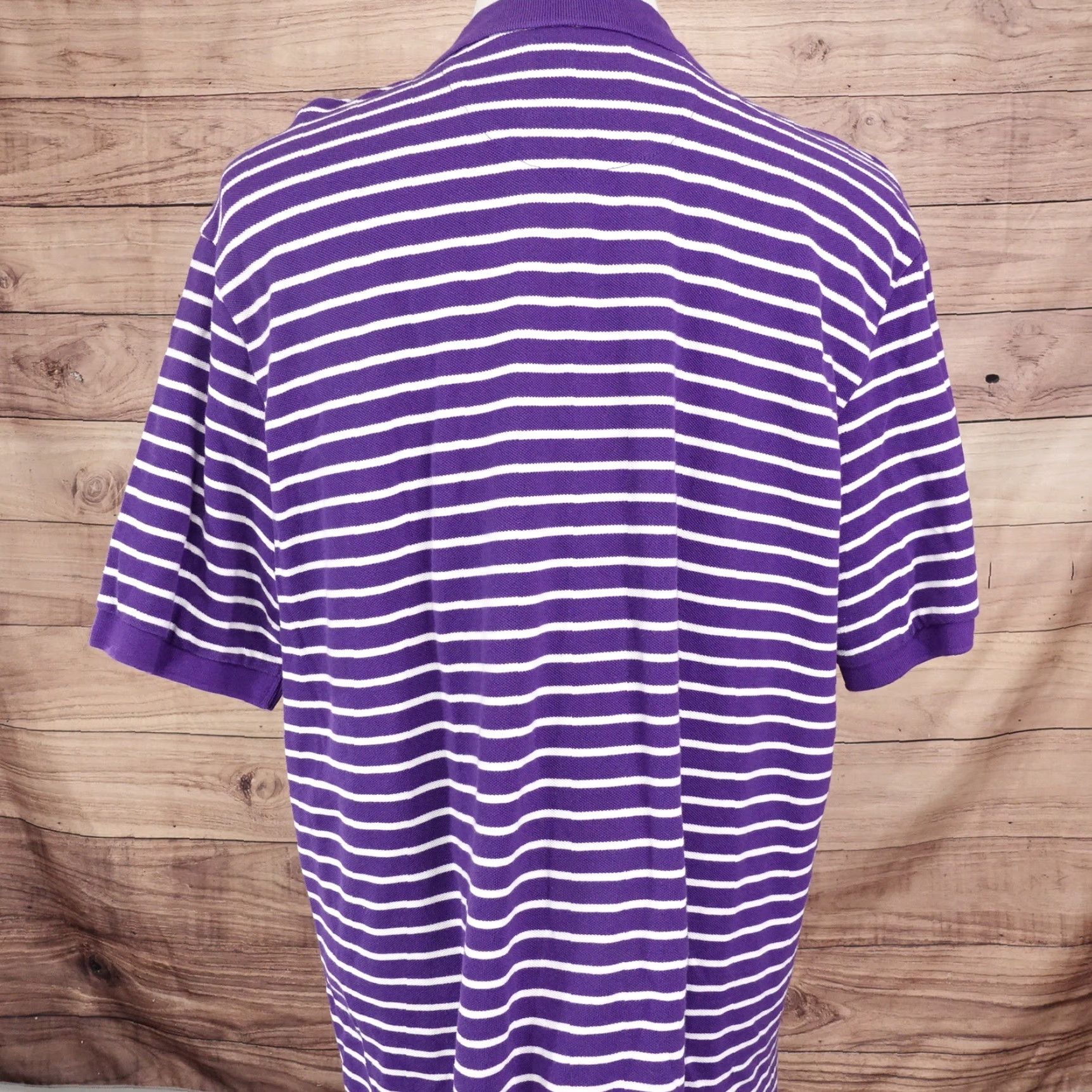 Chaps CHAPS Striped Polo Shirt Mens Short Sleeve Purple Size XL Size US XL / EU 56 / 4 - 4 Thumbnail