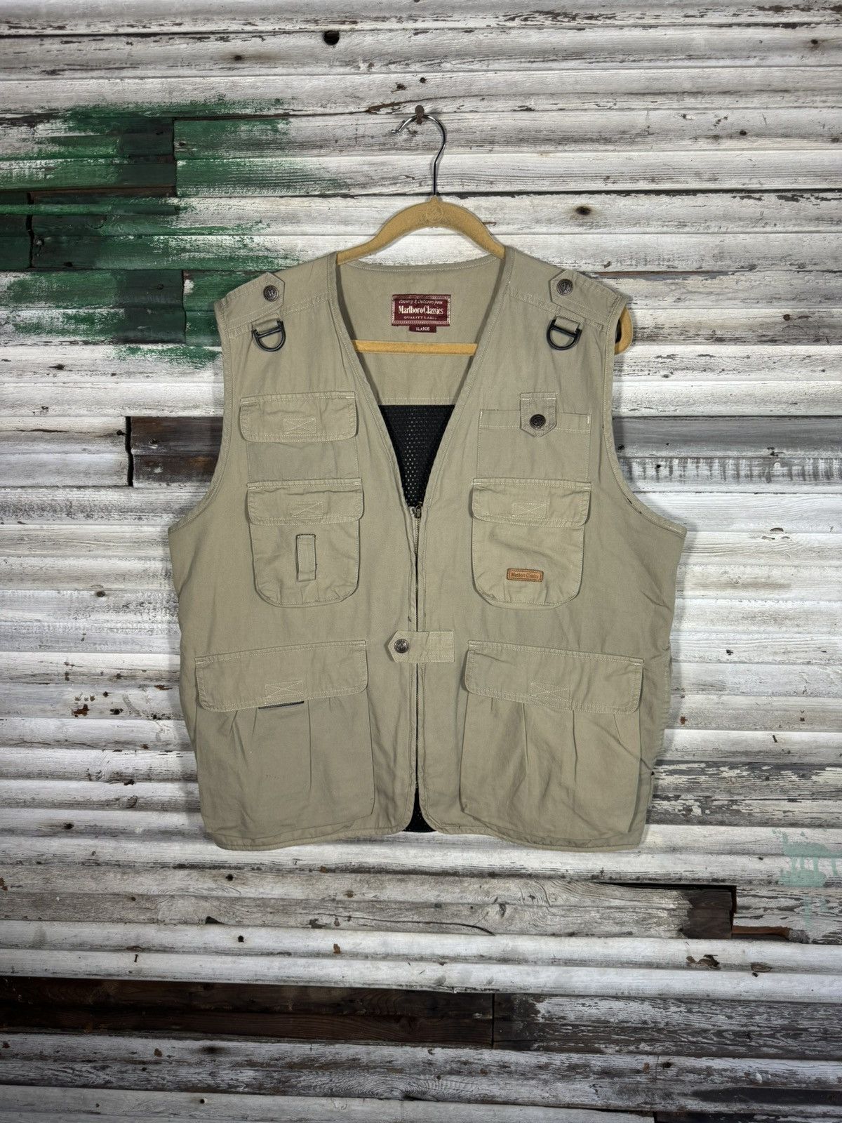 Vintage Marlboro Classics Plaid Lined Fishing Vest