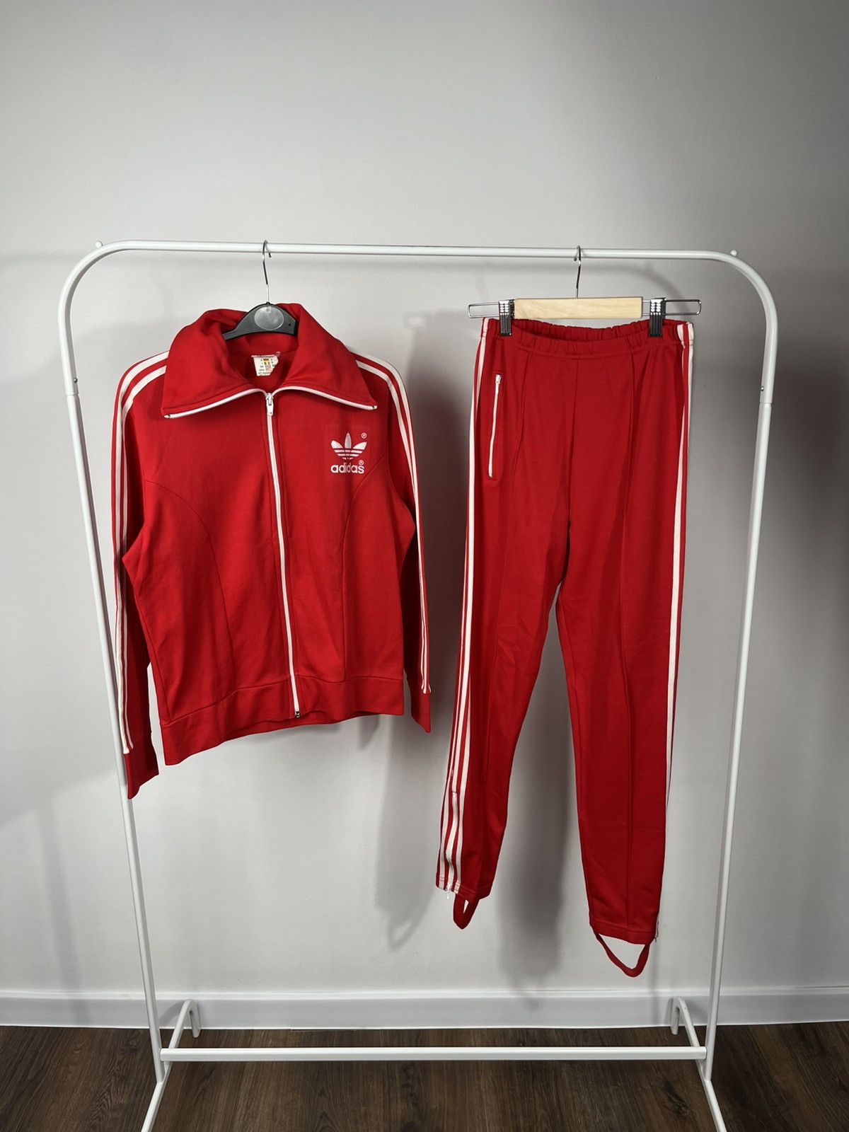 Adidas Vintage Adidas Red Tracksuit Jacket Pants Set Size XXS Size XXS / US 00 / IT 34 - 1 Thumbnail