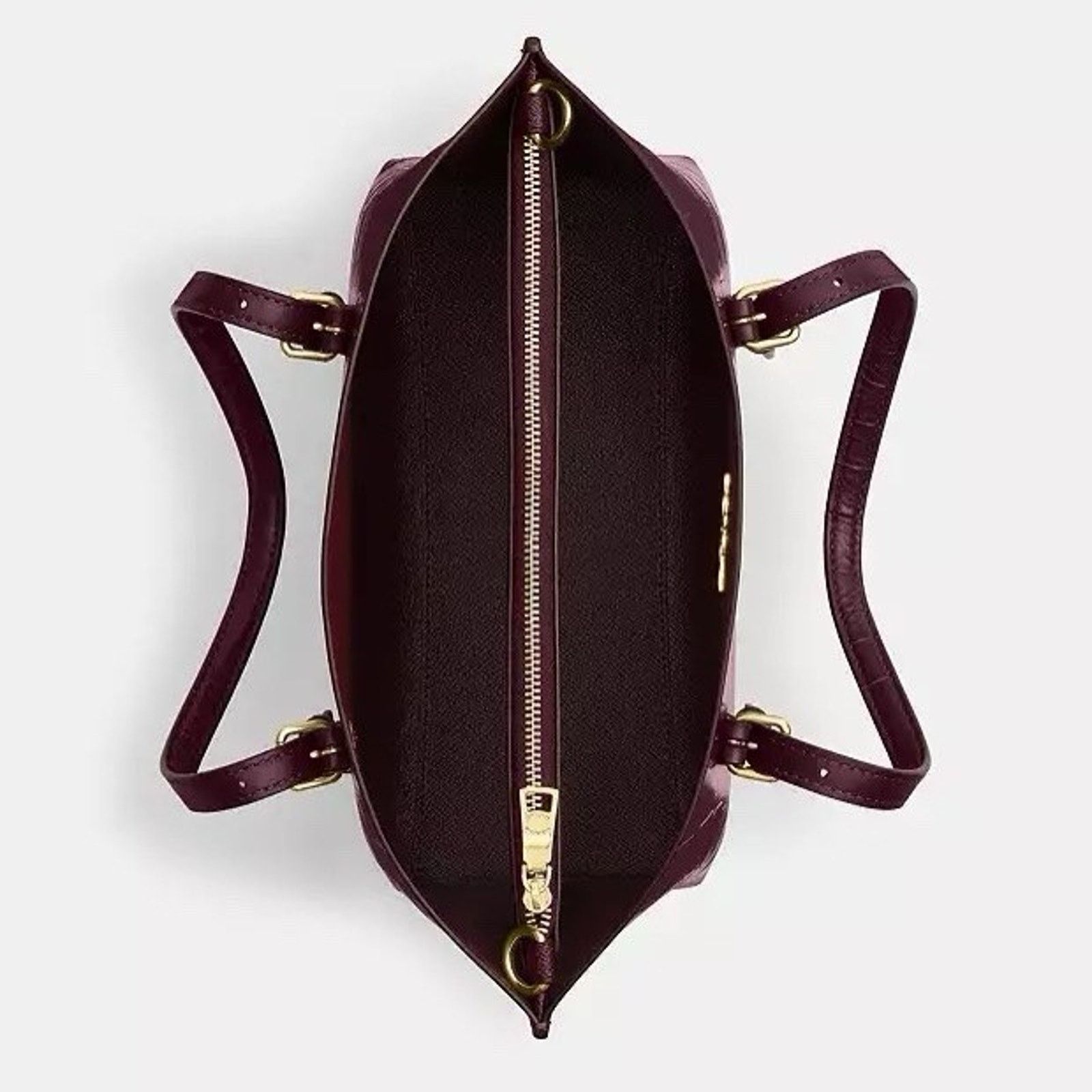 Coach NWT Coach Mollie Tote Bag 25 CW017 leather Dark Wine Size ONE SIZE - 11 Thumbnail