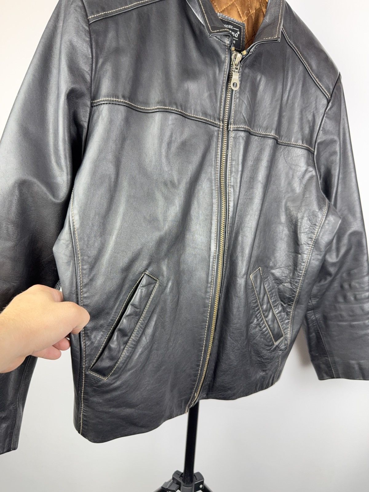 Vintage Vintage 90s Retro Luciano Biker Rock Punk Leather Jacket Size US L / EU 52-54 / 3 - 4 Thumbnail