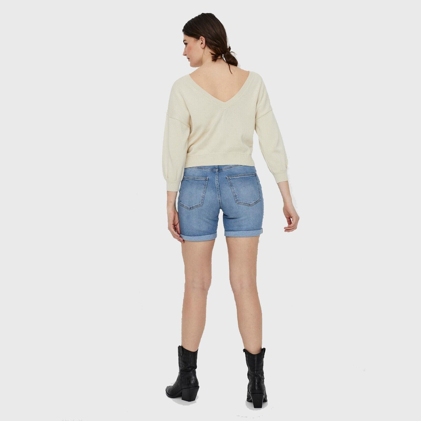 The Unbranded Brand Vero Moda Women Denim Joana High Waist Mom Shorts Size M Size 30" / US 8 / IT 44 - 3 Thumbnail