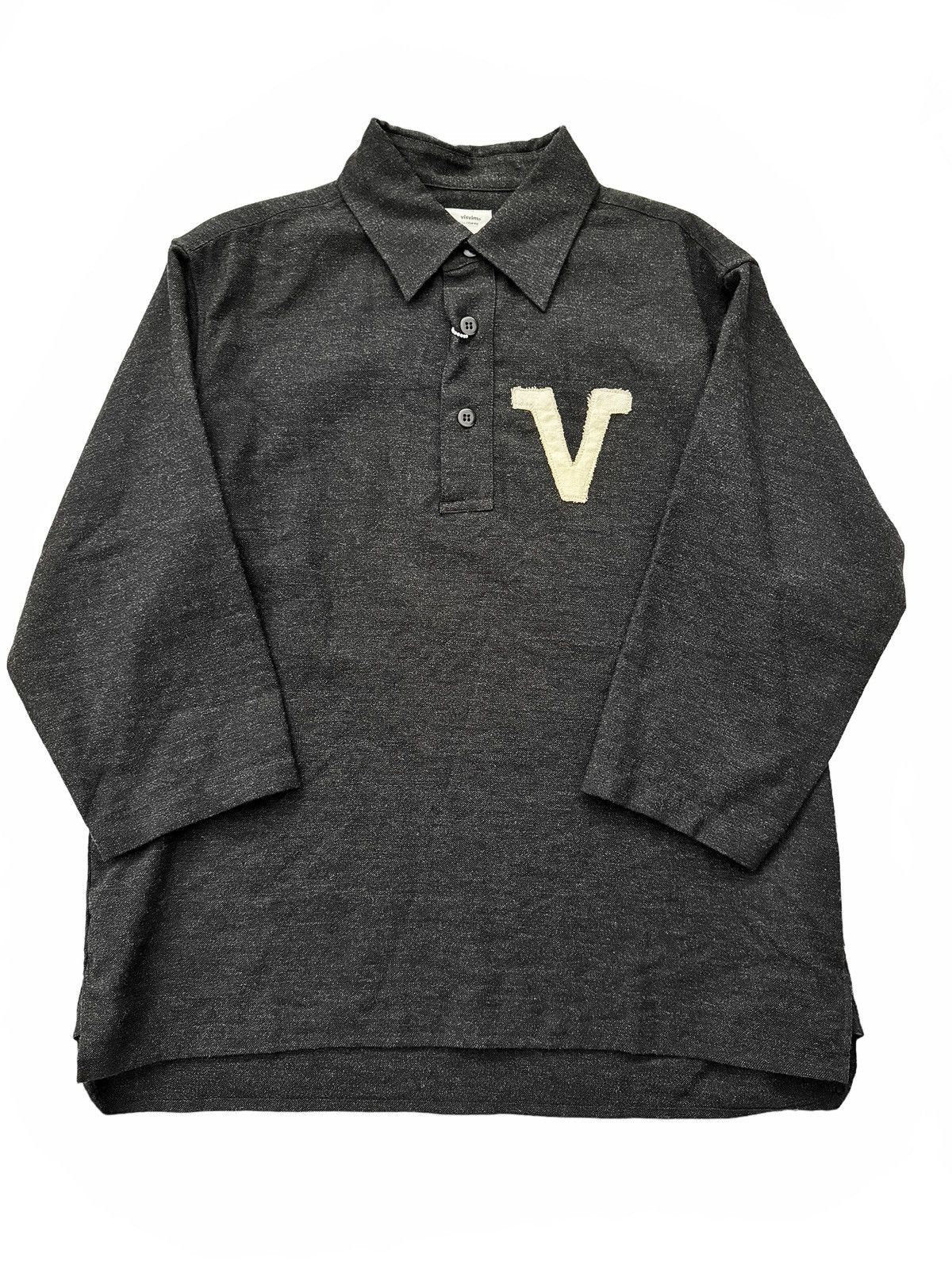 image of Visvim Sz3 Dead Ball Era P.o. Shirt V Baseball in Grey, Men's (Size Large)
