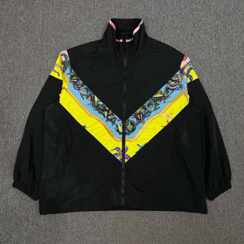 Versace Versace Black Men's Windbreaker Jacket with Colorful Details 0089 Size US M / EU 48-50 / 2 - 1 Thumbnail