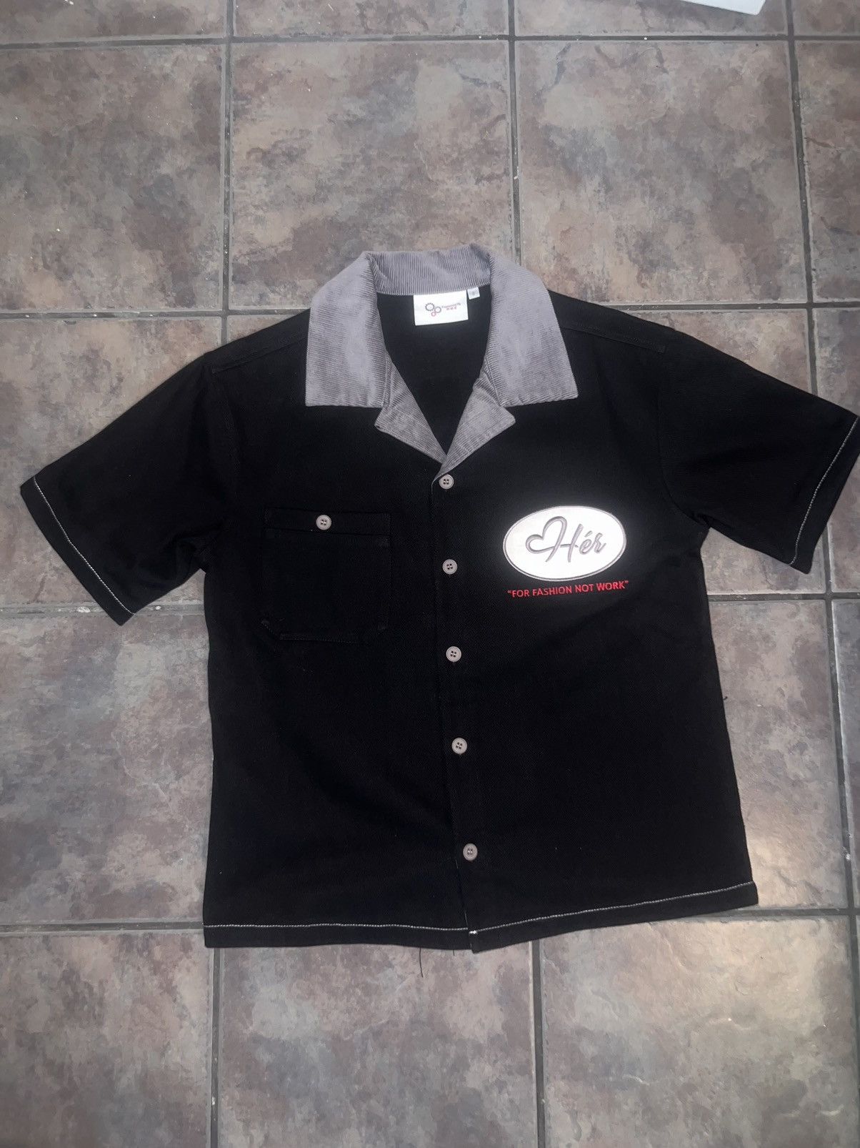 Hypebeast Women’s BLACK LUX "Hér" WORKSHIRT Size Small Size S / US 4 / IT 40 - 1 Thumbnail