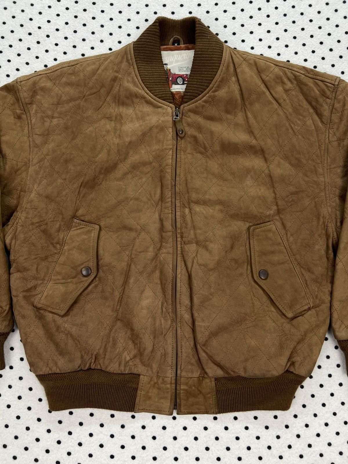 Genuine Leather Vintage Awurquerque Diamond Quilted Cowhide Bomber Jacket Size US S / EU 44-46 / 1 - 3 Thumbnail
