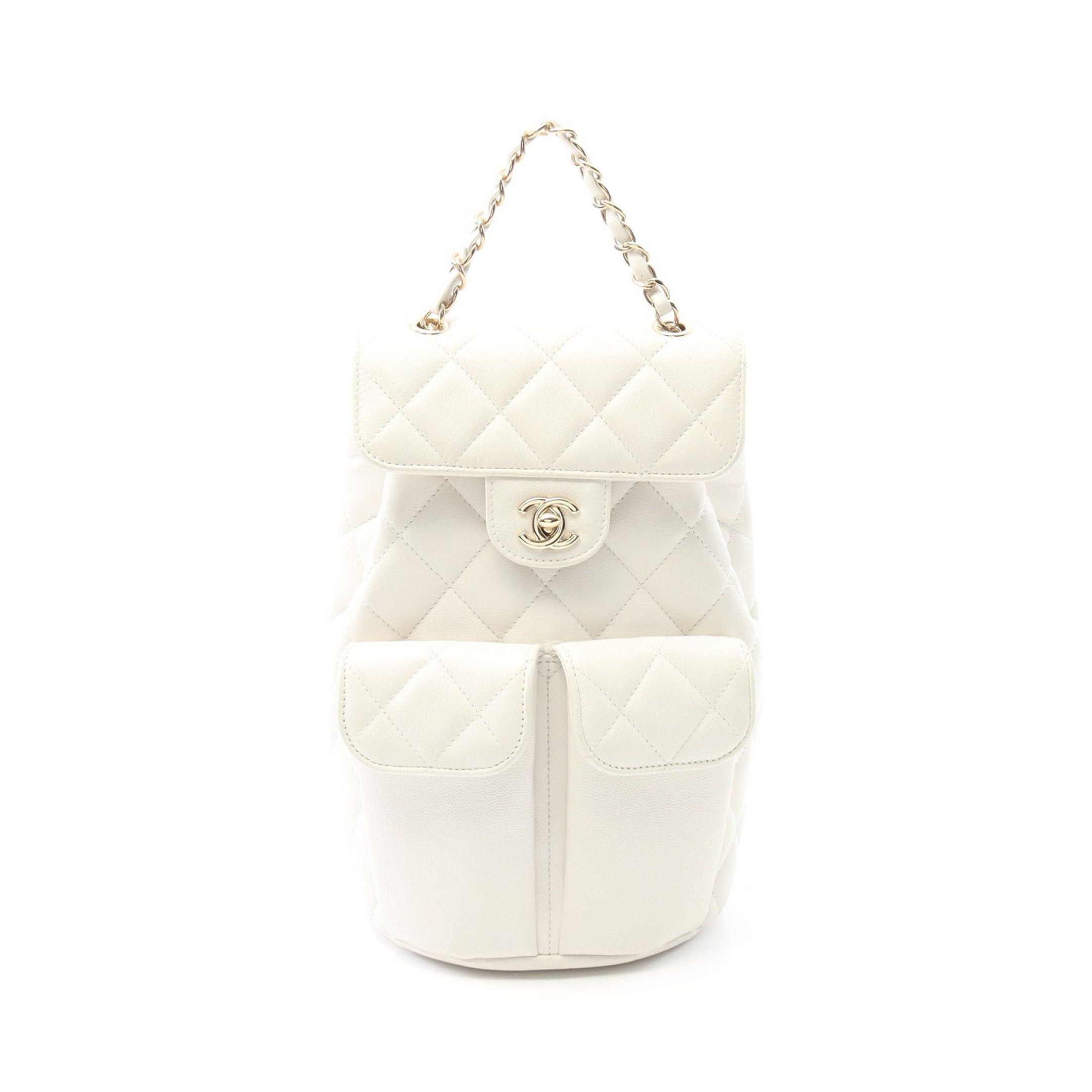 Chanel Chanel Matelasse Backpack Rucksack Caviar Skin White Gold Hardware Size ONE SIZE - 1 Thumbnail